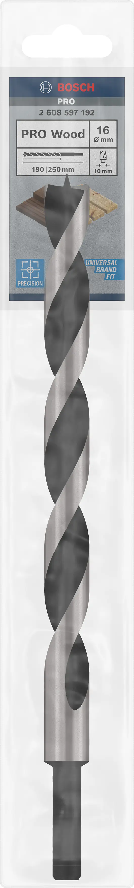 Bosch PRO Wood Holzspiralbohrer 16 × 190 × 250 mm