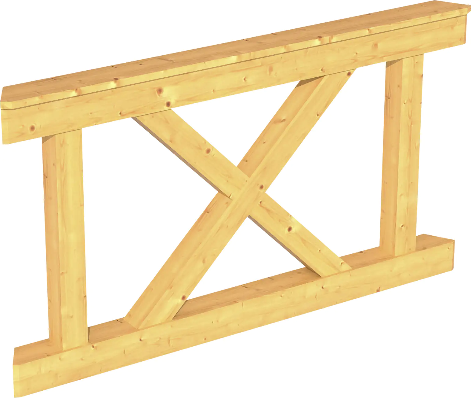 SKAN HOLZ Brüstung Andreaskreuz 150 x 84 cm, Douglasie, natur