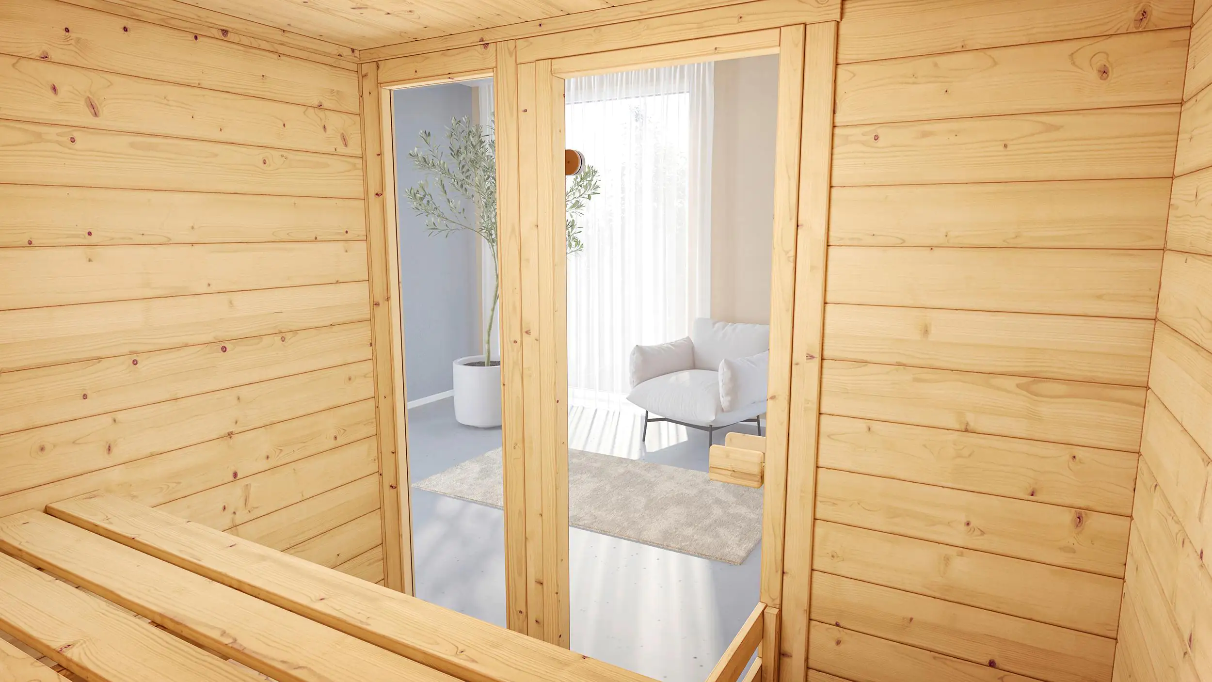 Weka Massivholzsauna Valida 2 mit Sicherheitsglastür und Fenster Weka Massivholzsauna Valida 2 mit Sicherheitsglastür und Fenster