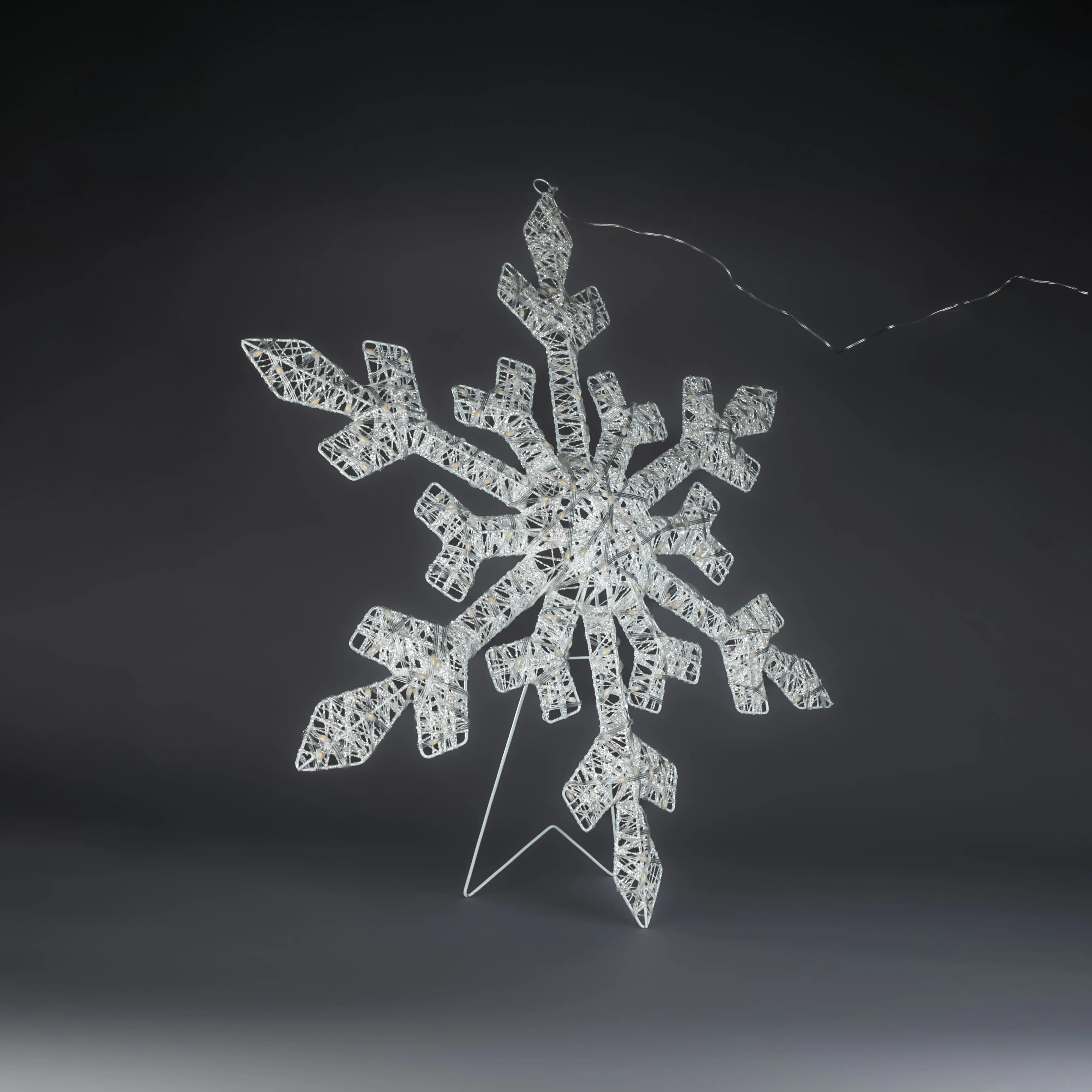 Konstsmide LED Weihnachtsdeko Schneeflocke 200 Dioden 80 cm bernstein