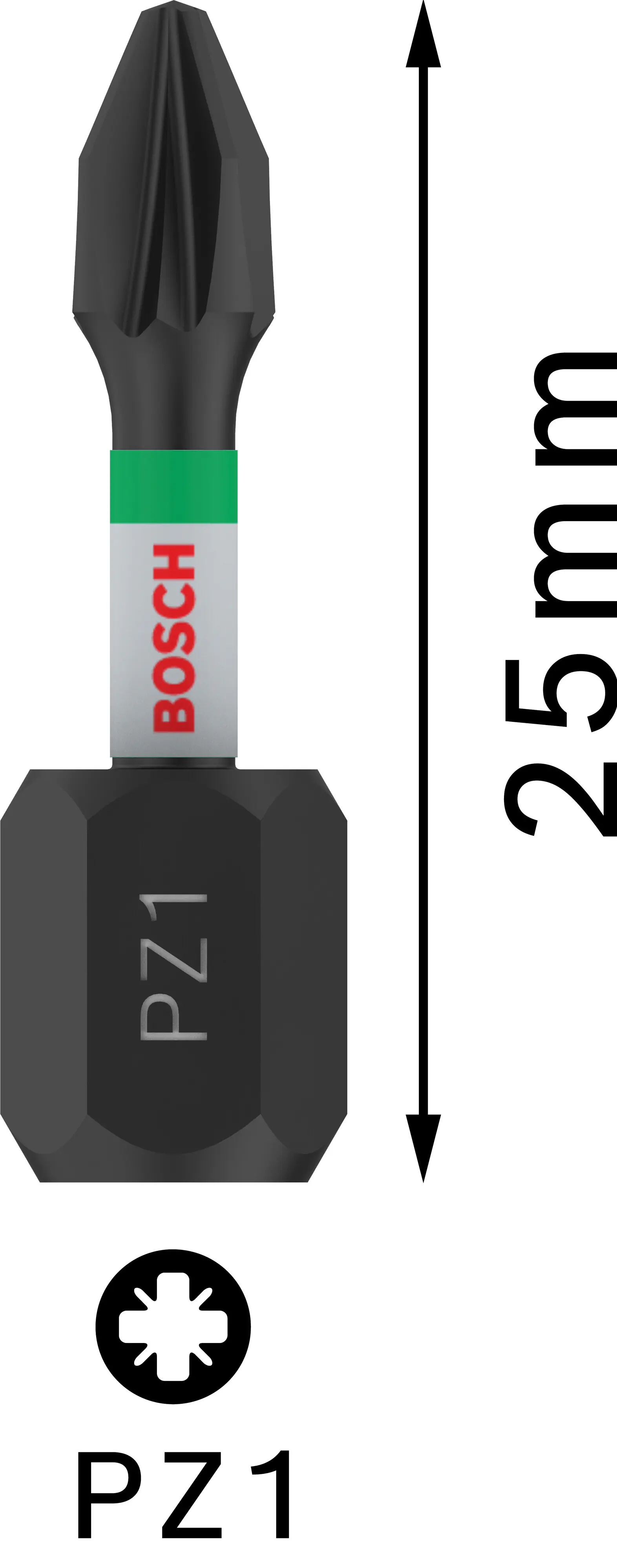Bosch PRO Impact Bit PZ1 25 mm 2 Stück