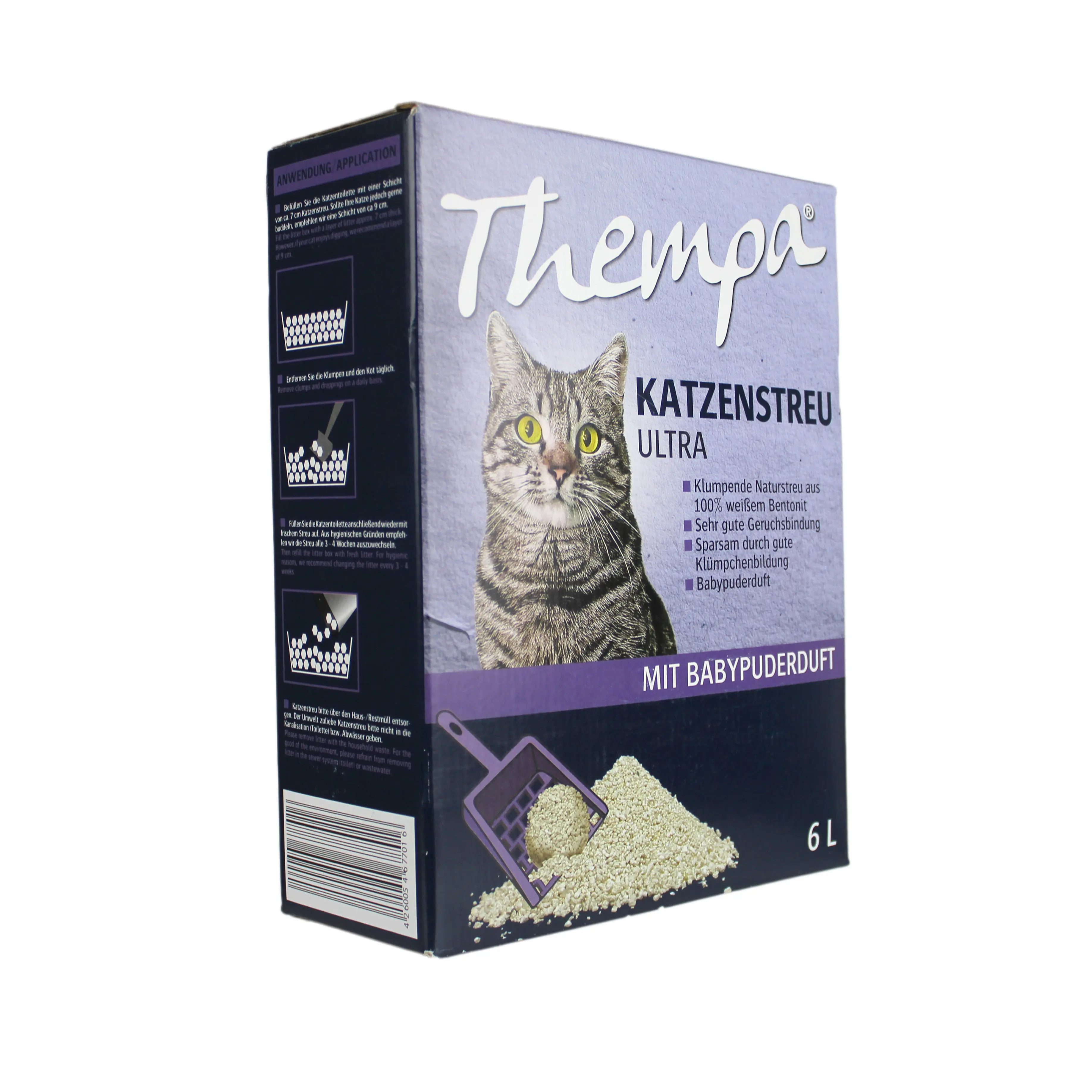 Thempa Katzenstreu Ultra mit Babypuderduft 6 L
