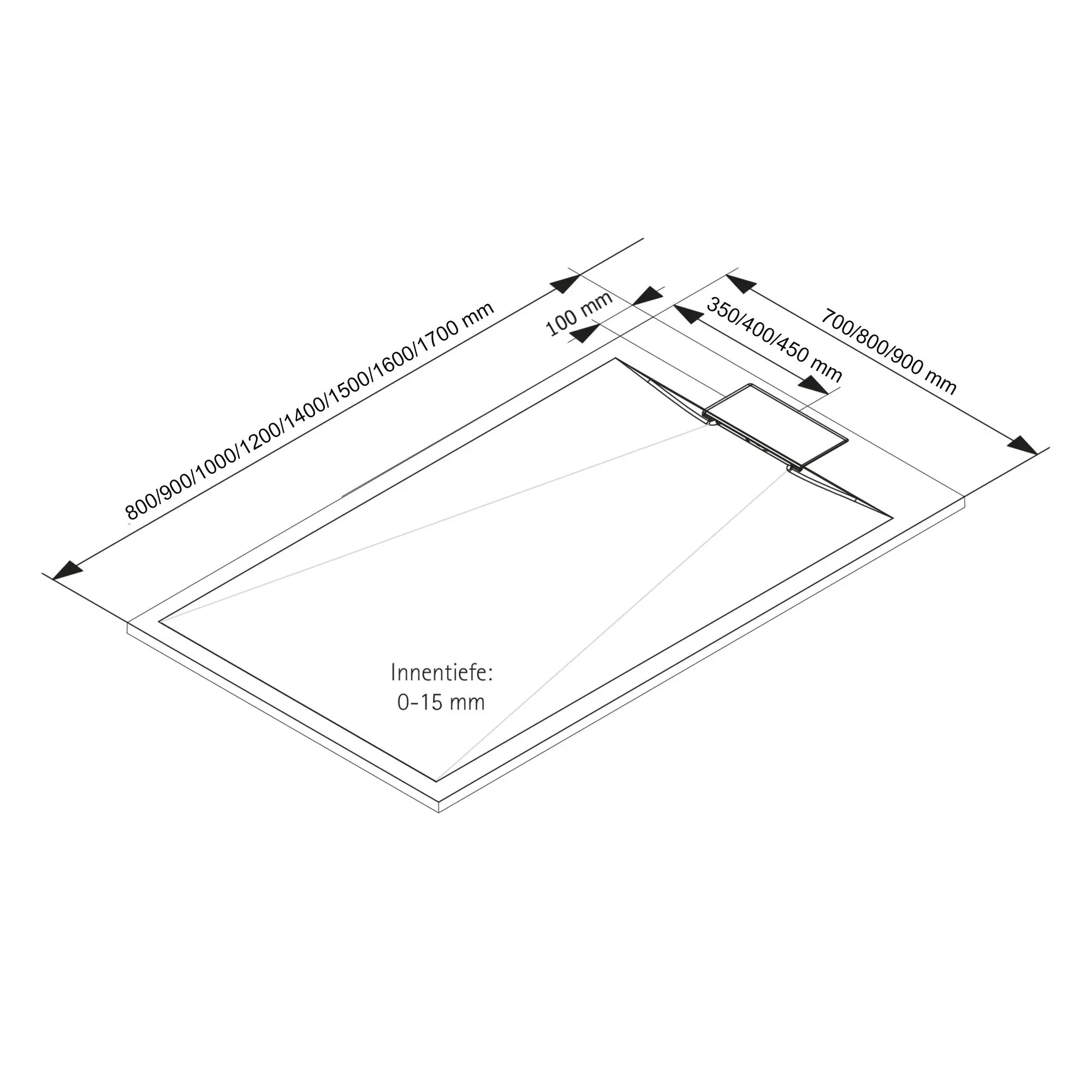 Schulte Duschwanne DWM-Tec 160 x 70 x 3,2 cm anthrazit