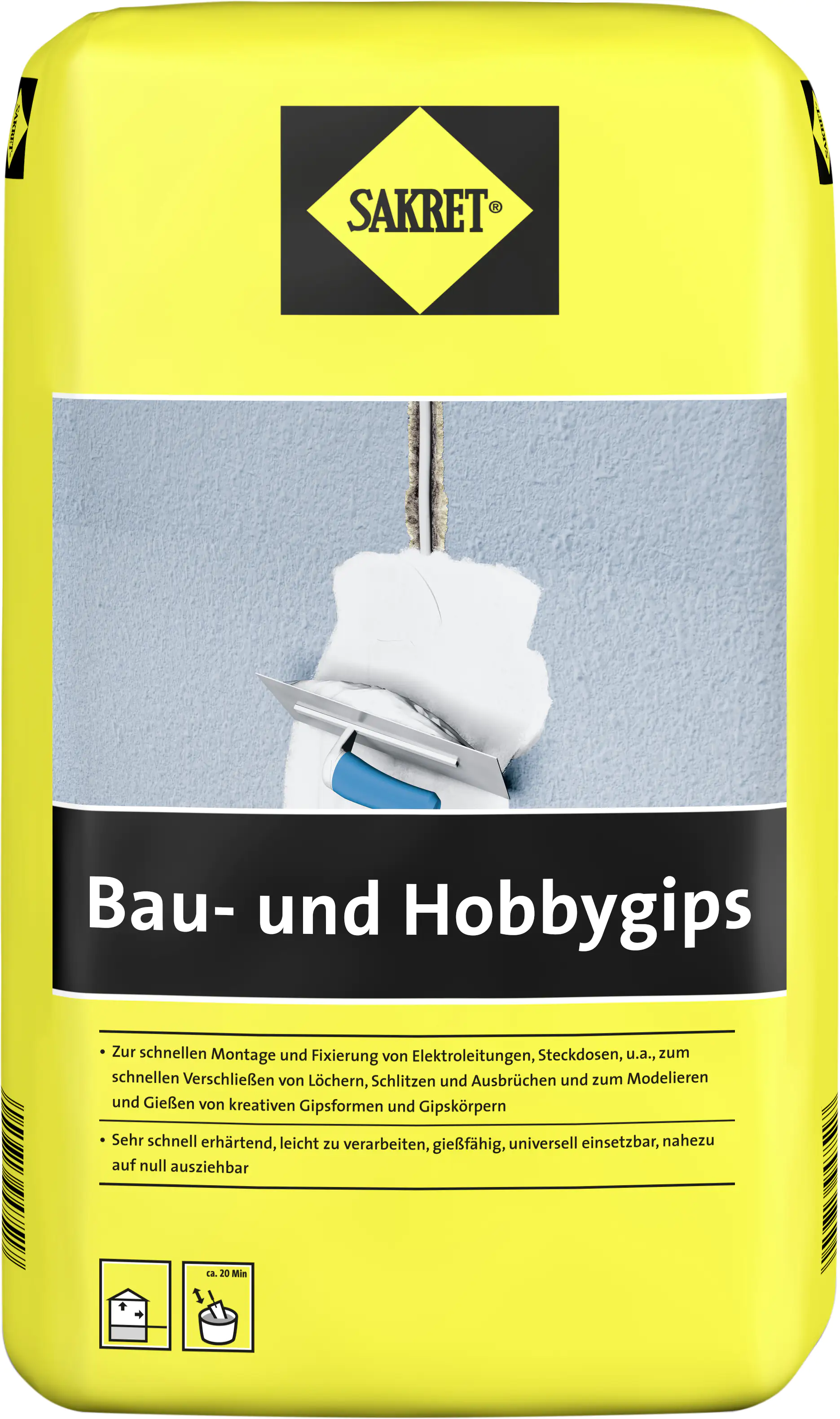 SAKRET Bau- und Hobbygips 10 kg Sack weiß