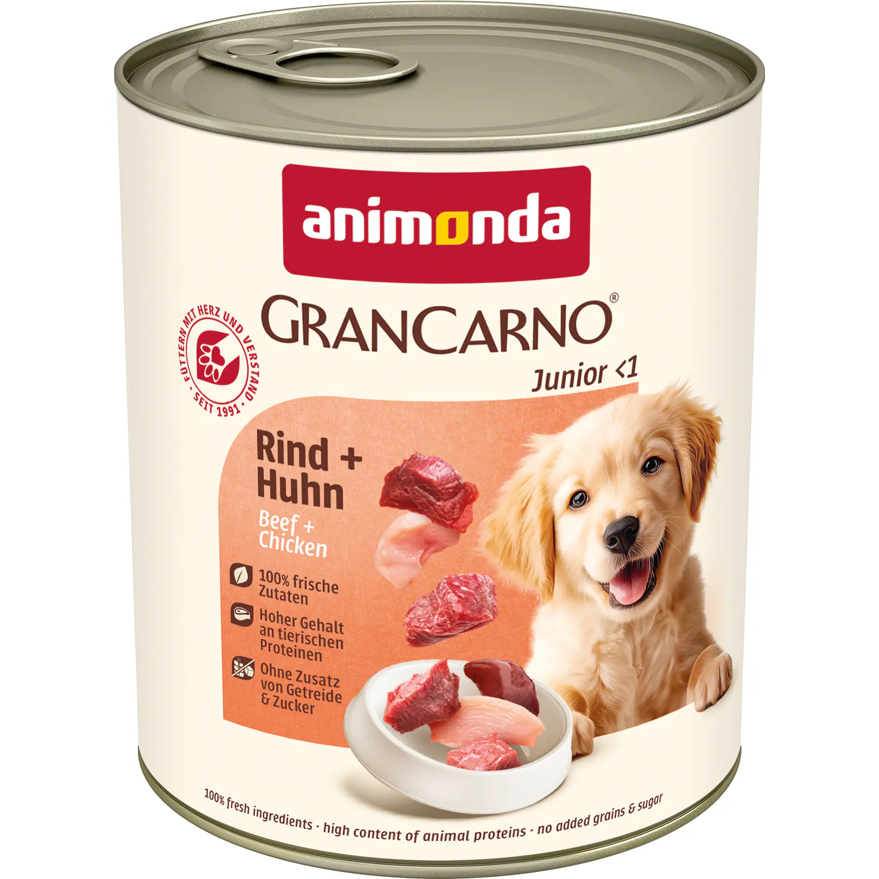 Animonda GranCarno Hundenassfutter Junior getreidefrei 800 g Rind & Huhn