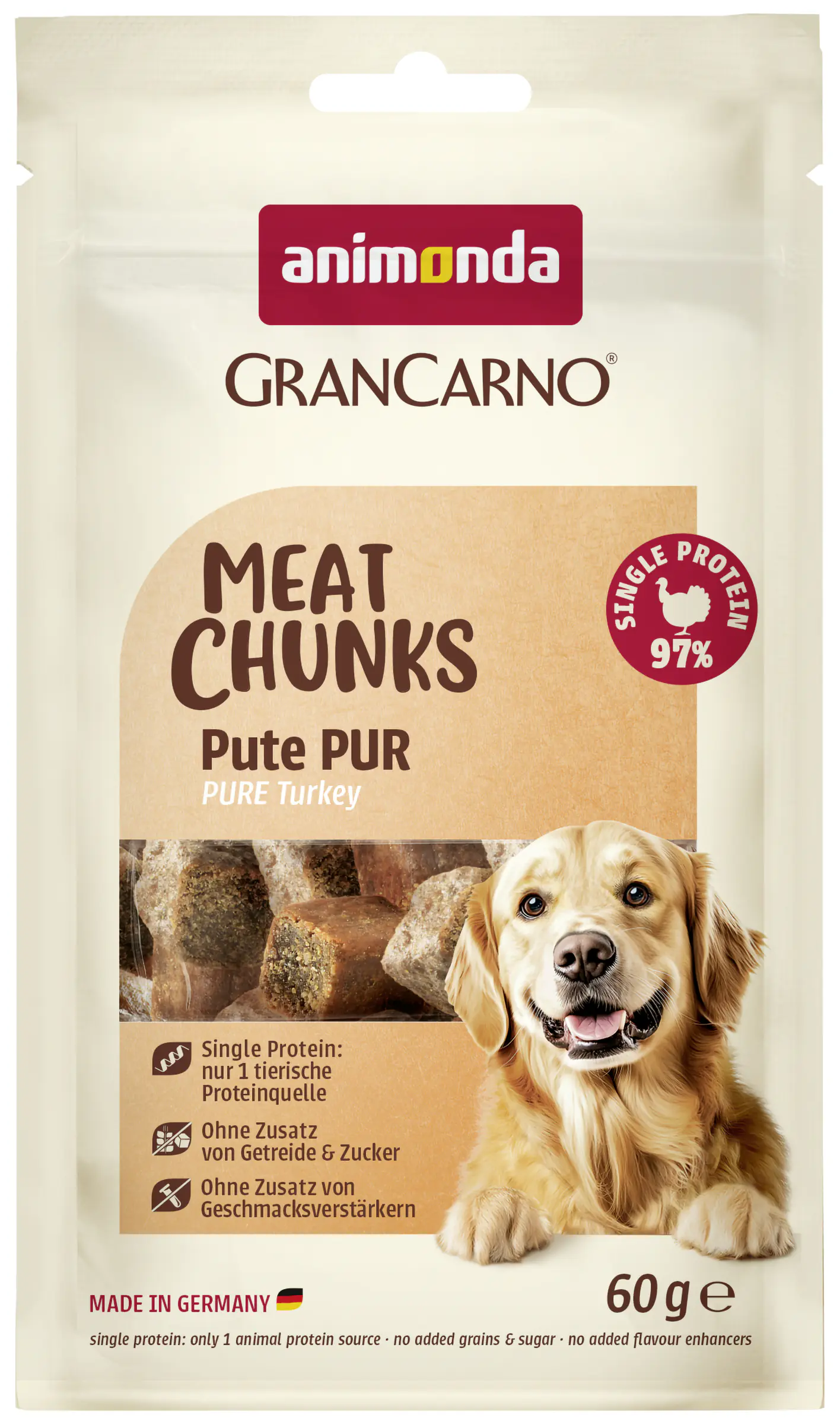 Animonda Meat Chunks Hundesnack Adult Pute pur 60 g