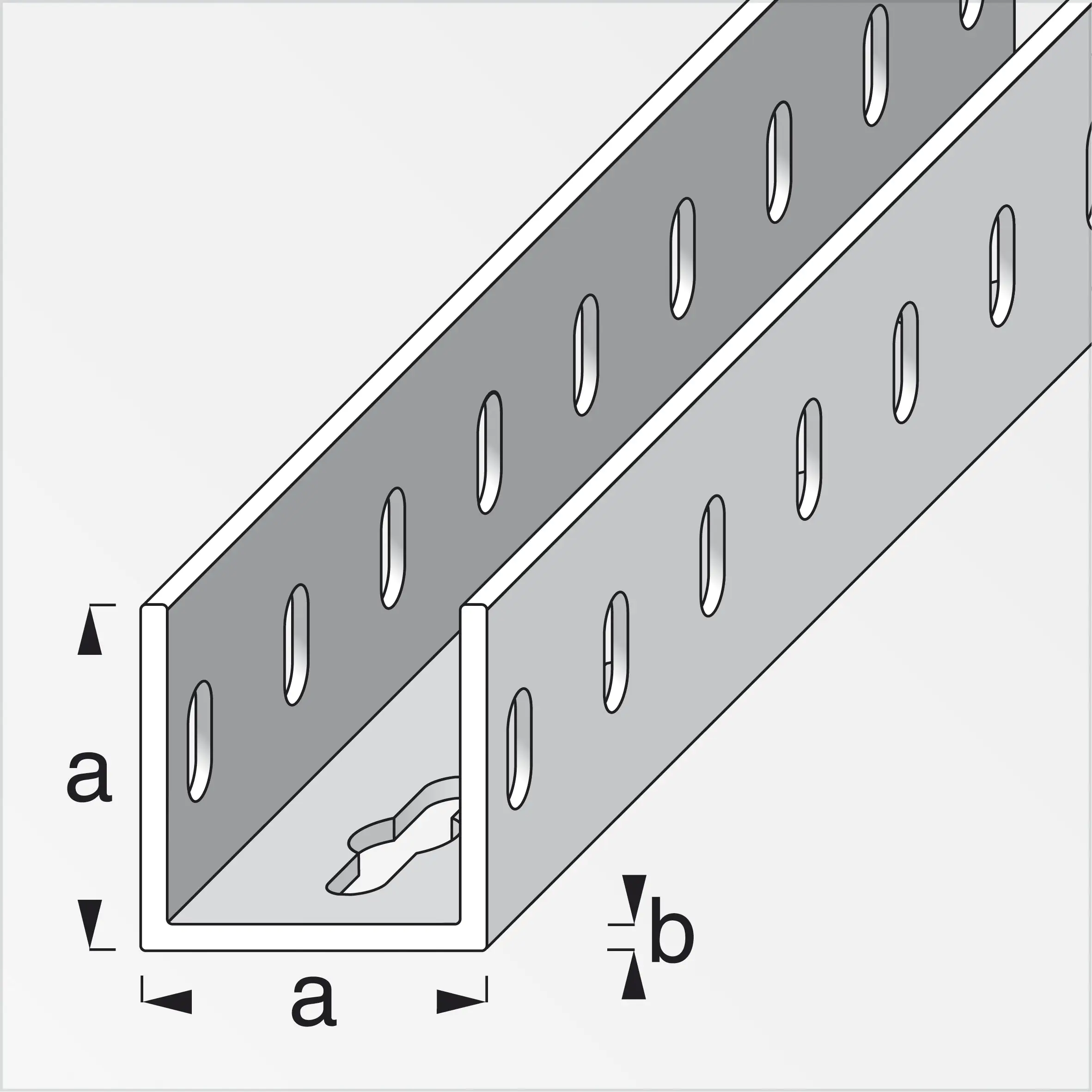 alfer U-Profil 1 m, 35.5 x 1.5 mm Stahl verzinkt