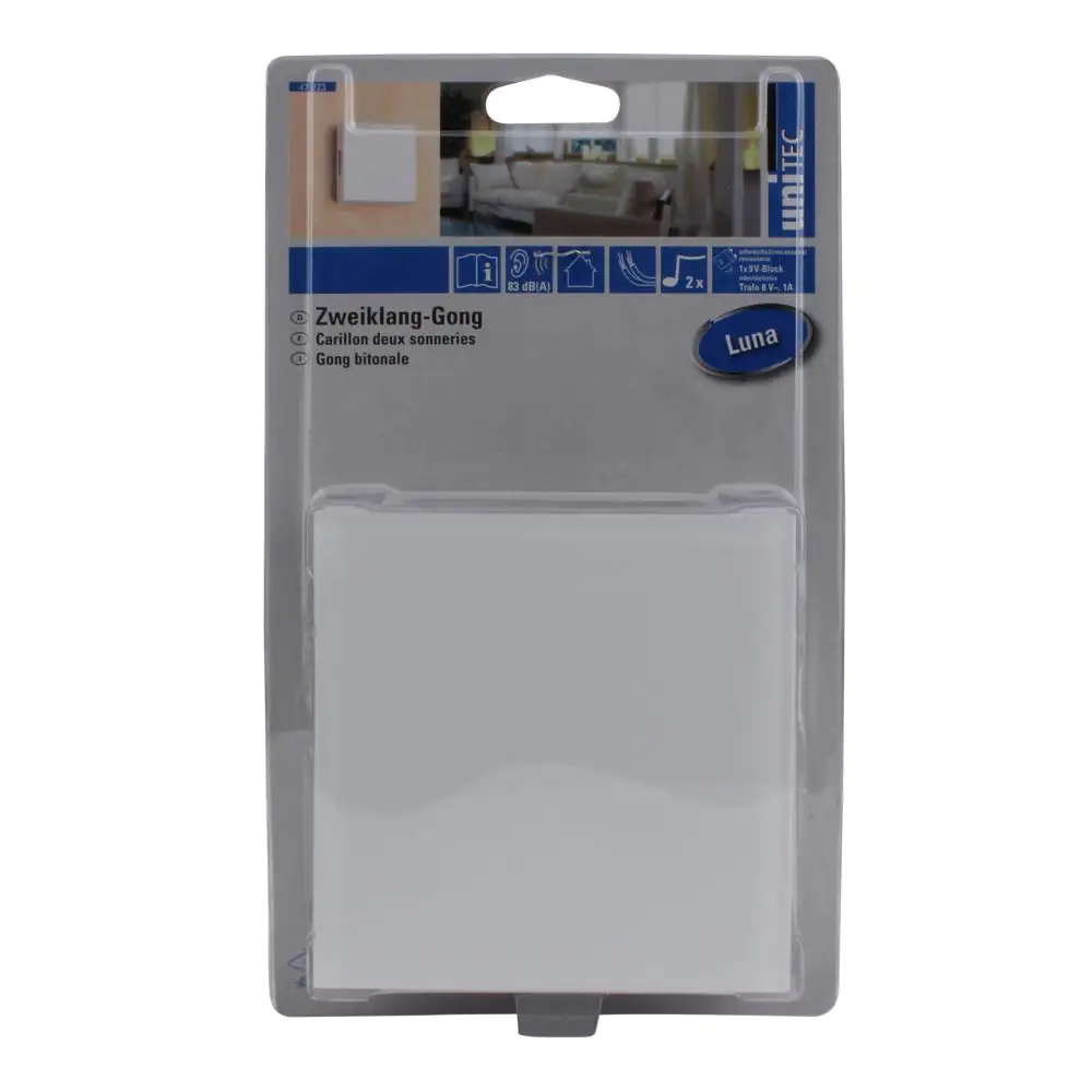 Unitec Zweiklang-Gong Luna Glasplatte weiß