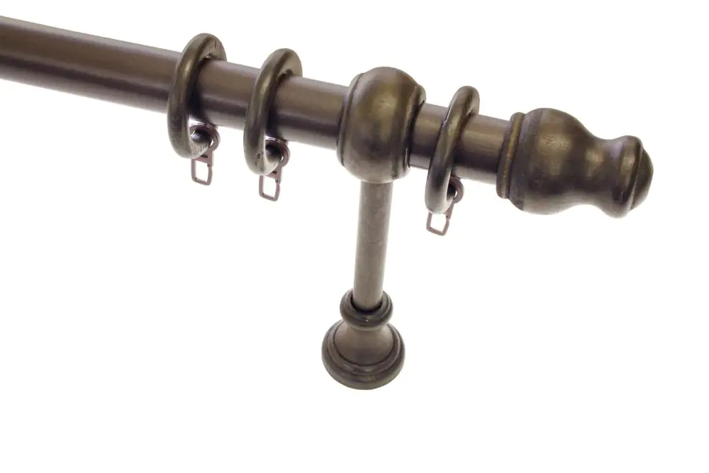 Gardinia Komplett-Set Lugano Classic Holz, Ø 28 mm, kolonial, 160 cm