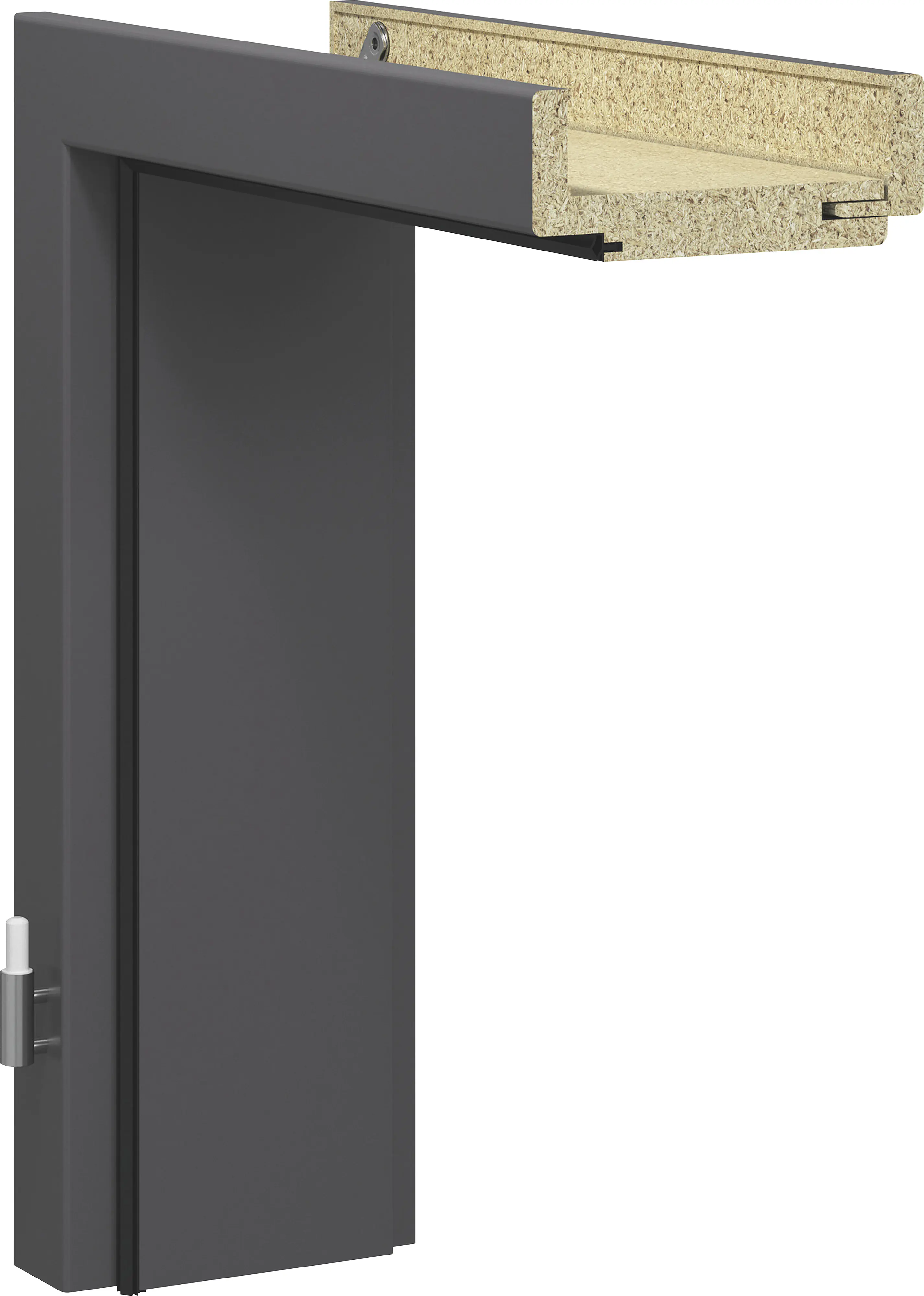 GetaDoor Zarge CPL Titangrau 73,5 cm DIN links