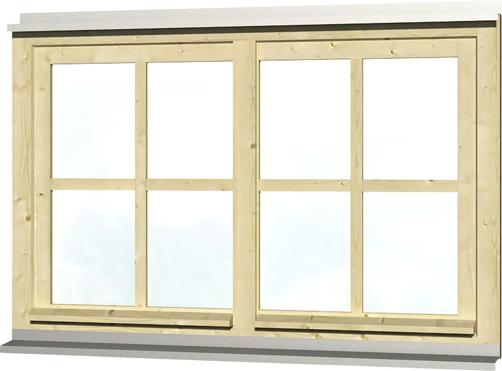SKAN HOLZ Doppelfenster Rahmenaußenm. 132,4 x 82,1 cm natur