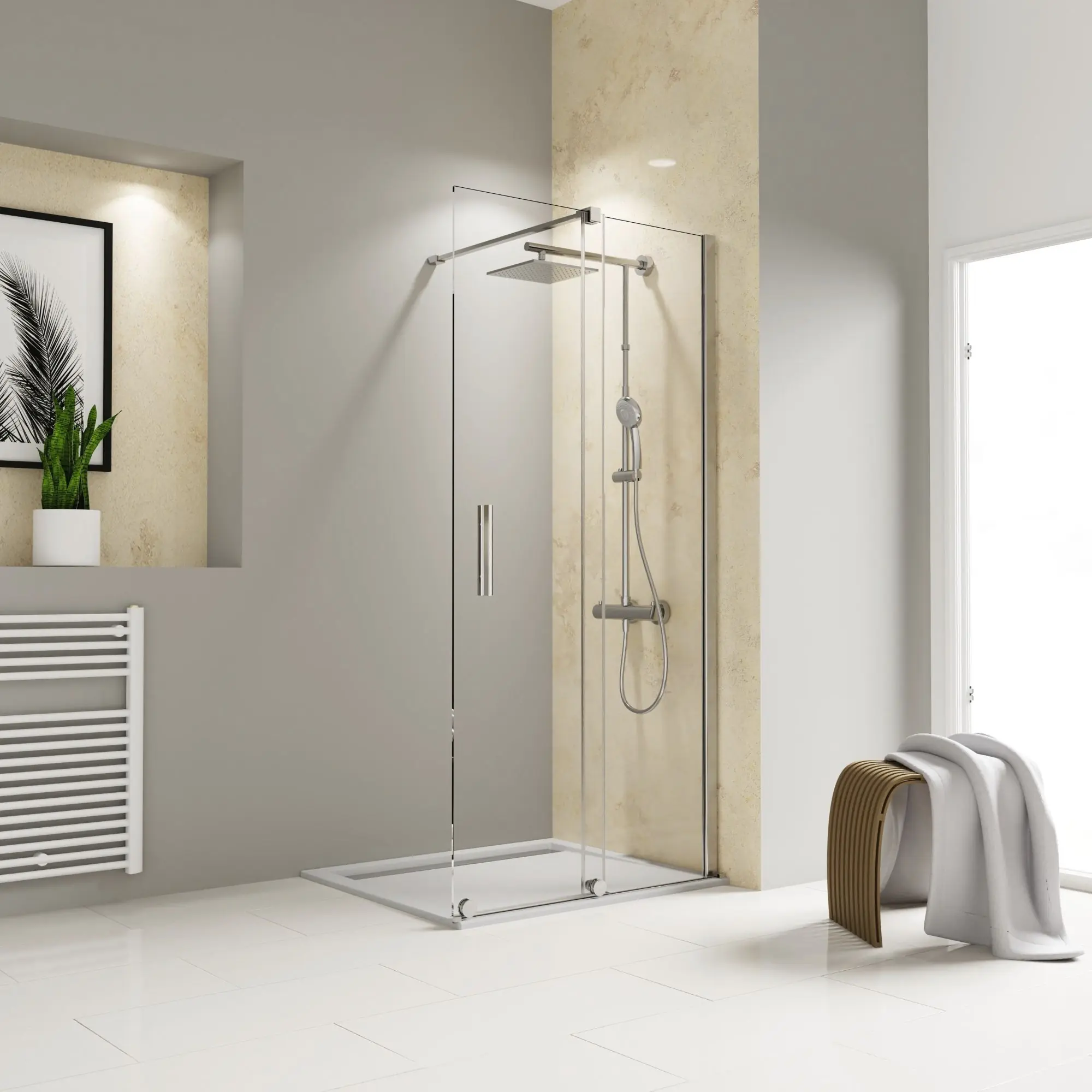 Schulte Duschwand Walk In Schiebetür rechts mit Rollen Toura 120 x 200 cm chrom Klarglas Schulte Duschwand Walk In Schiebetür rechts mit Rollen Toura 120 x 200 cm chrom Klarglas