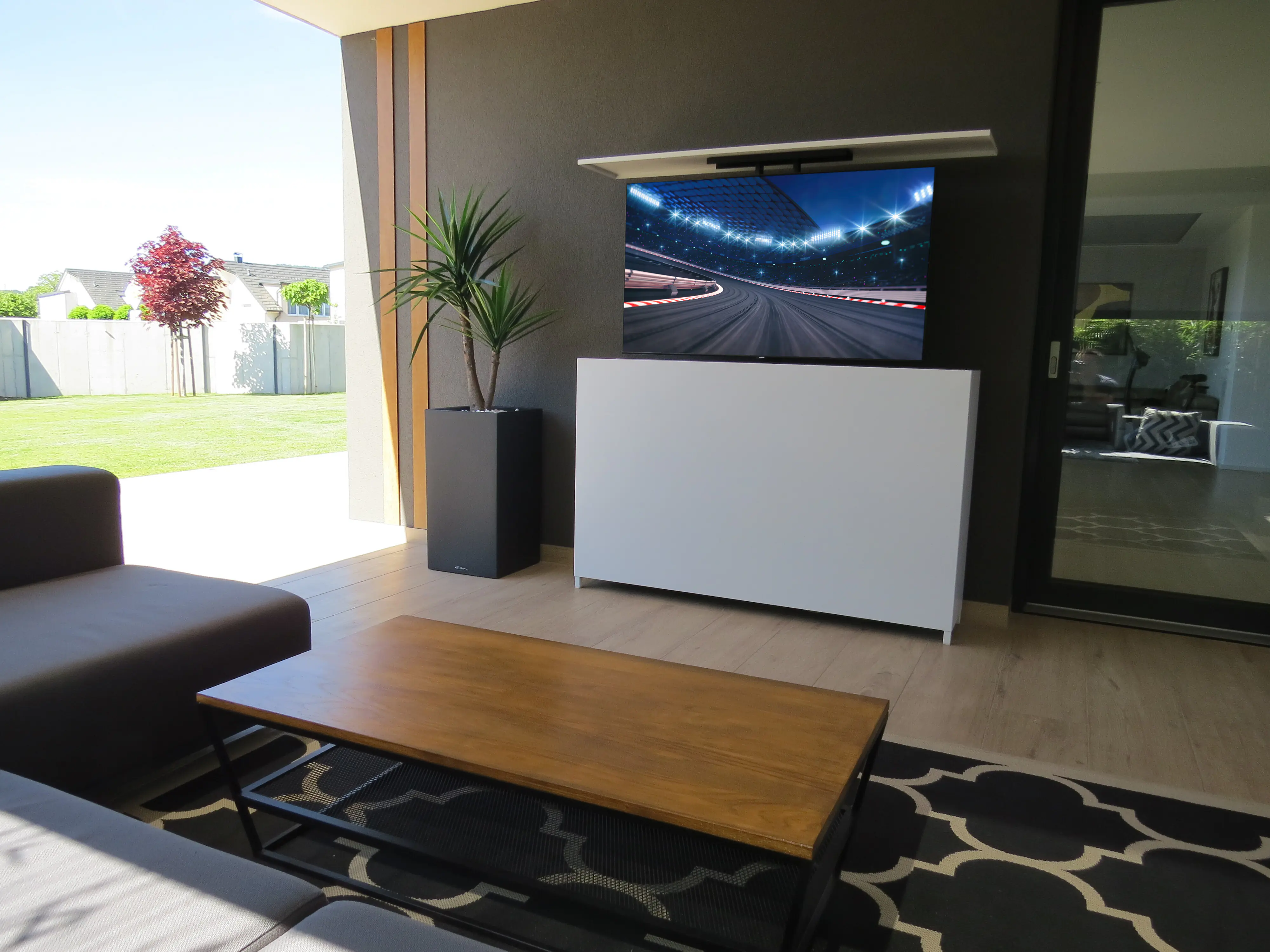 Bellano Living TV Lift Schrank Outdoor weiß Bellano Living TV Lift Schrank Outdoor weiß