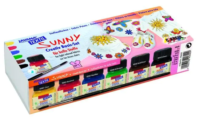 Kreul Javana Stoffmalfarben Set 6 x 20 ml für helle Stoffe, Grundfarben