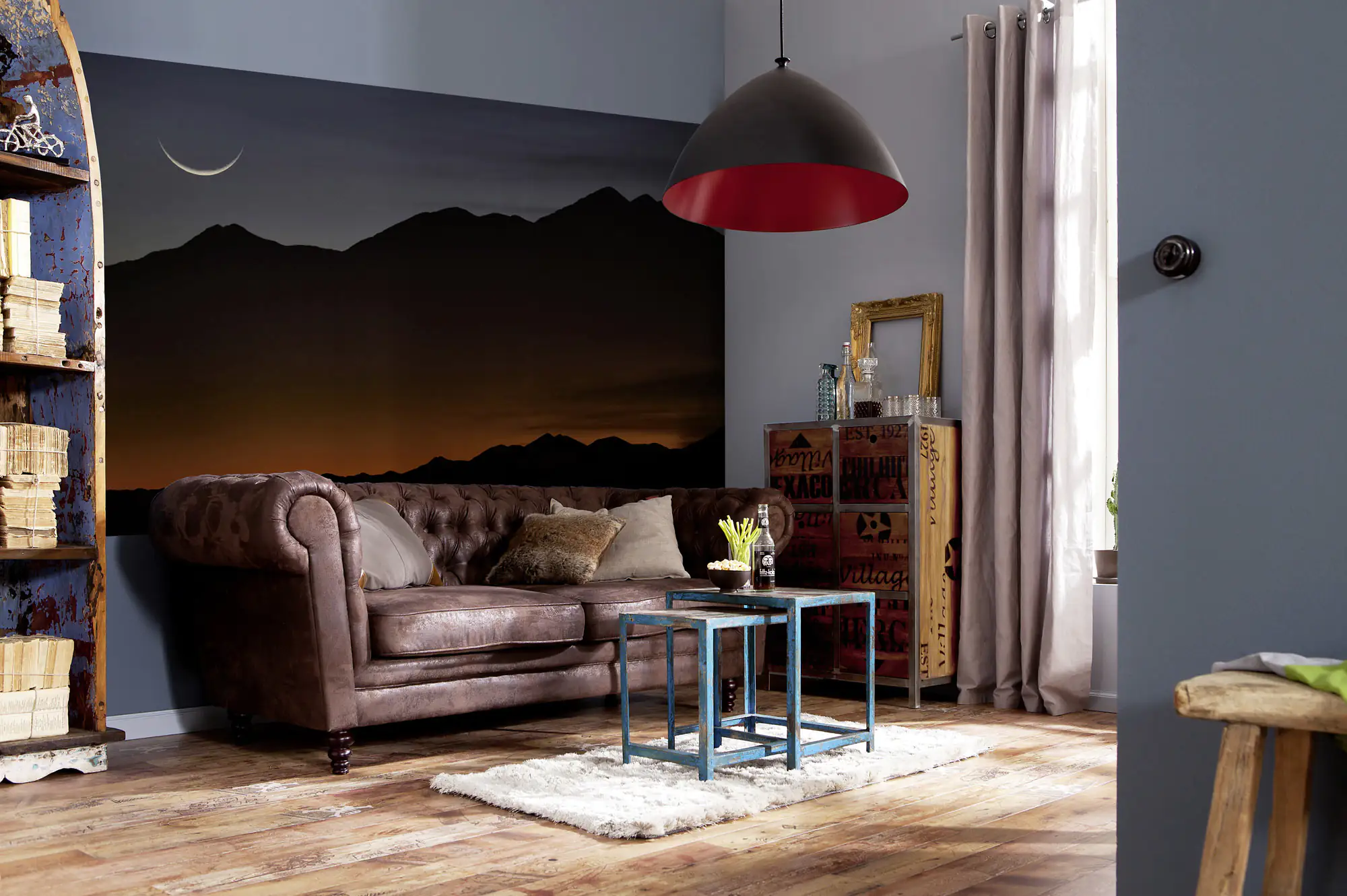 Komar Vlies Fototapete Red Shining Mountai 300 x 150 cm 