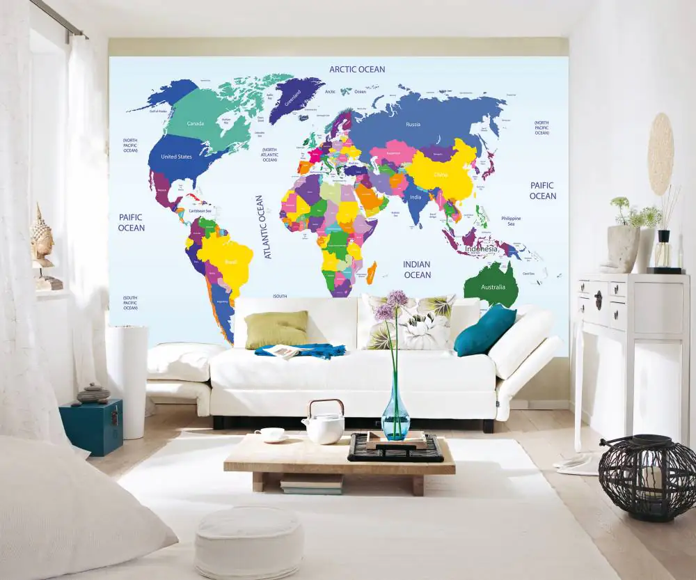 papermoon Vlies- Fototapete Digitaldruck 250 x 180 cm World map