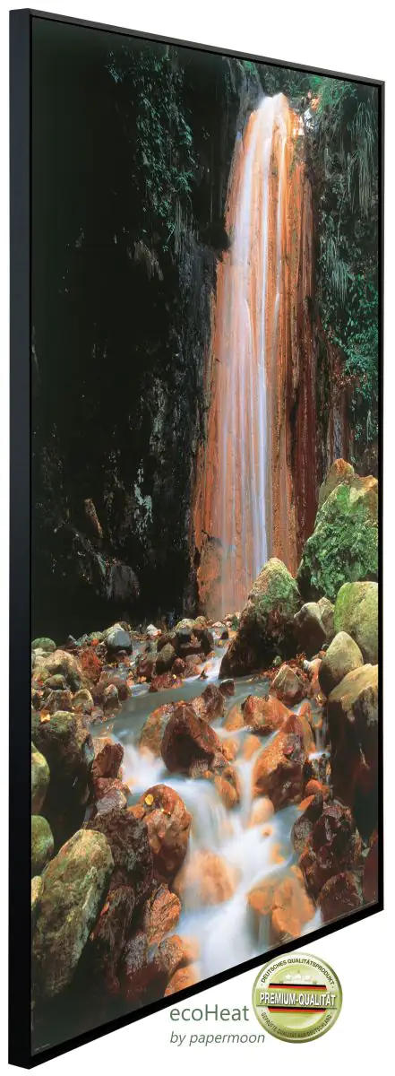 papermoon Infrarotheizkörper EcoHeat 90x120 cm 1200 Watt, Wasserfall Stein