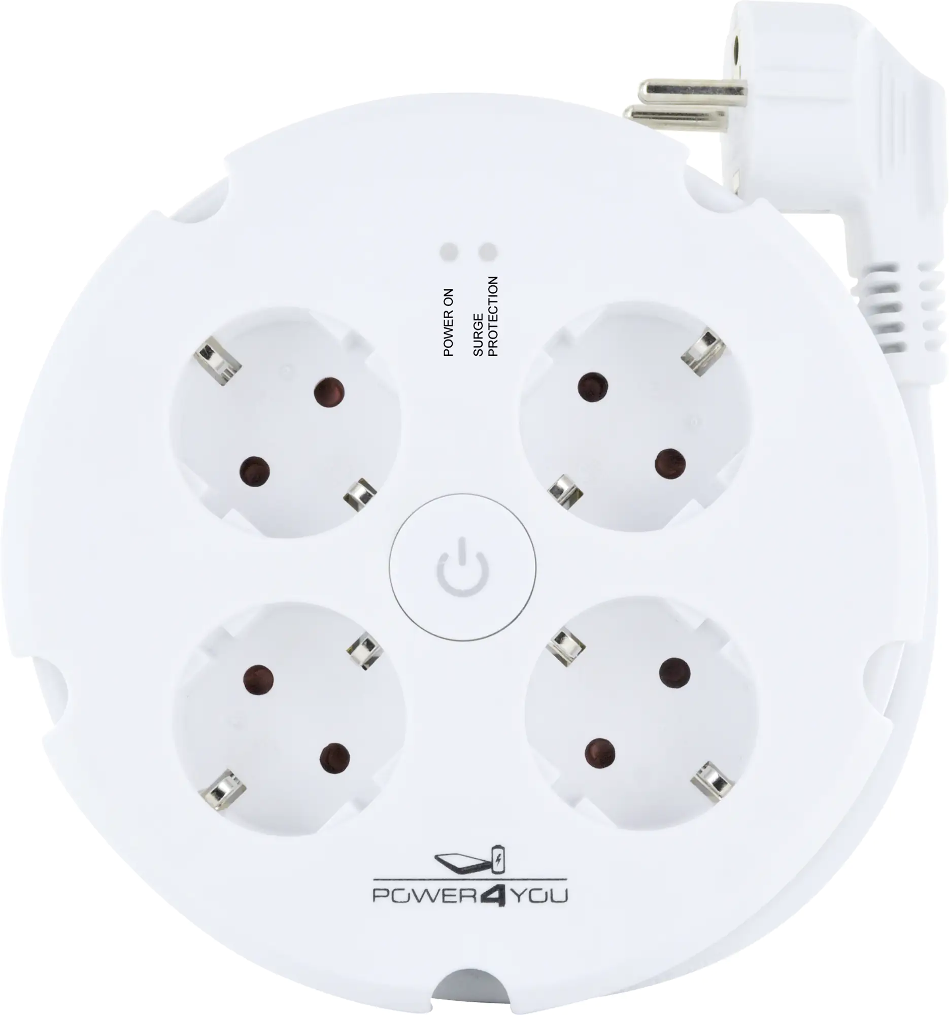Schwaiger 4-fach Mehrfachsteckdose weiß, rund