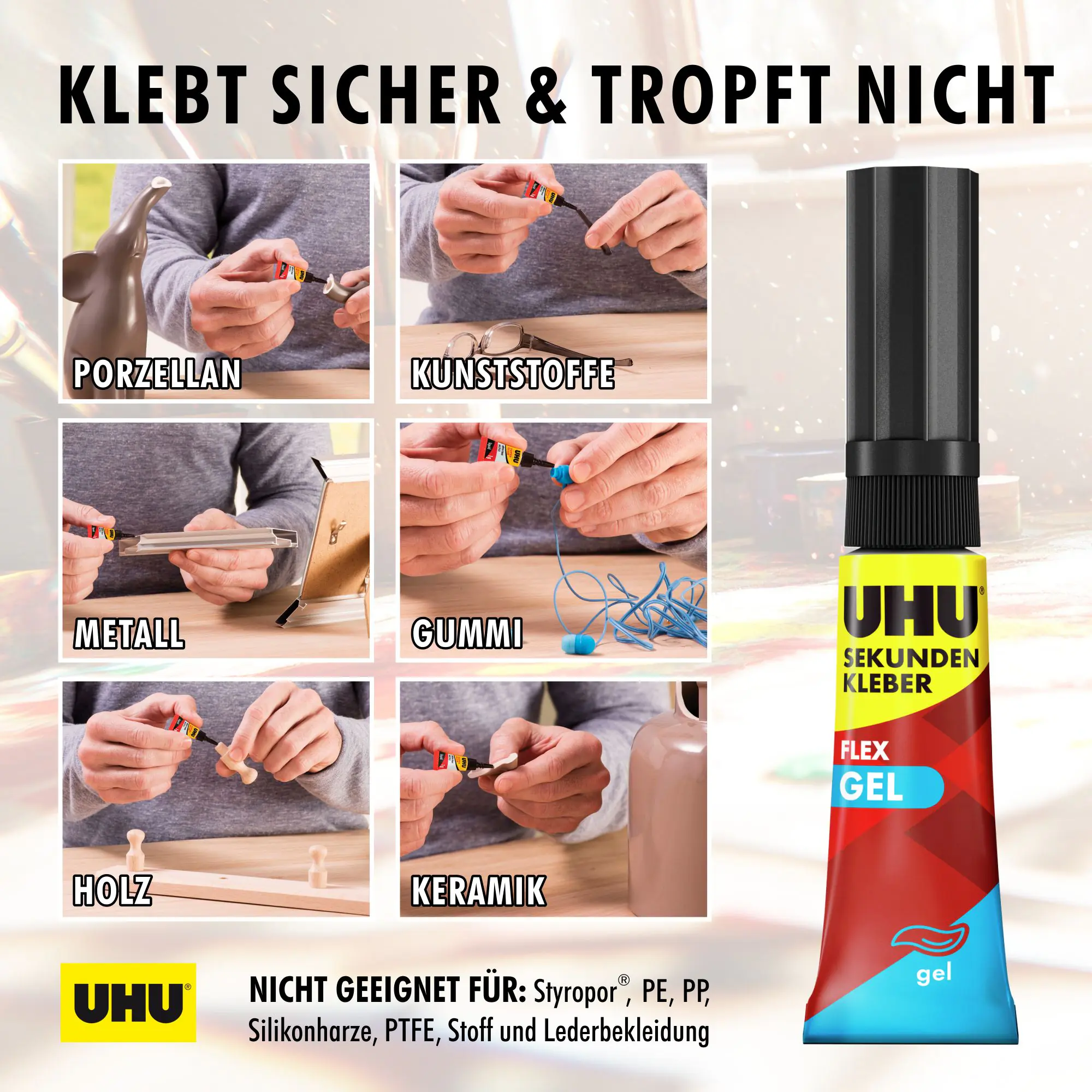 UHU Sekunden Alleskleber geruchsfrei Superflex Gel 3 g