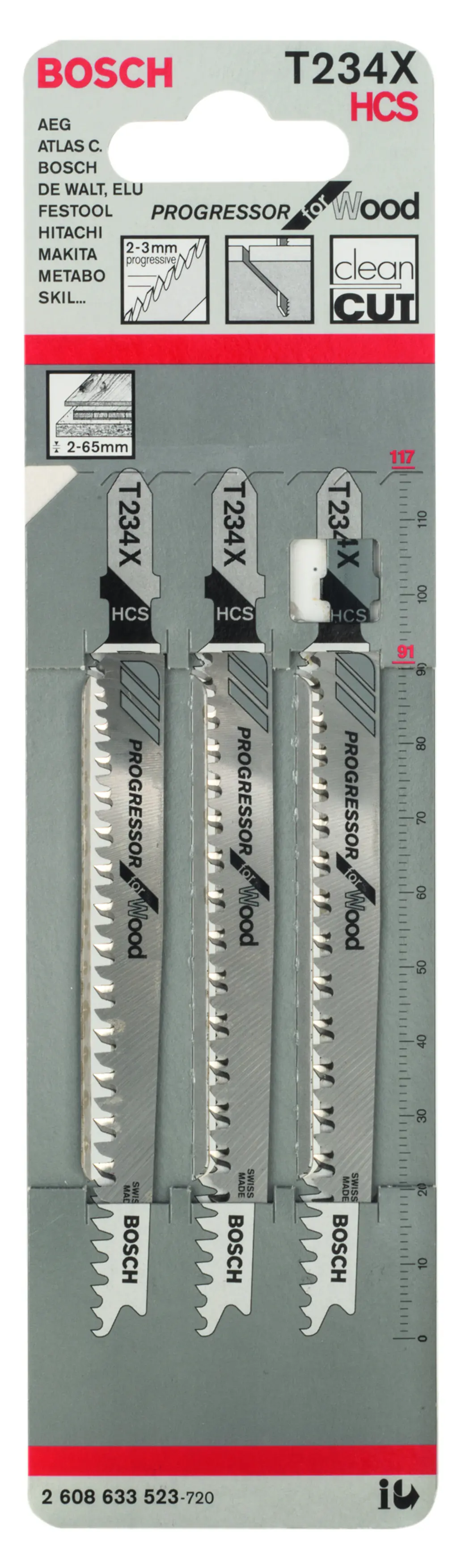 Bosch Stichsägeblätter T 234 X 3-teilig Bosch Stichsägeblätter T 234 X 3-teilig