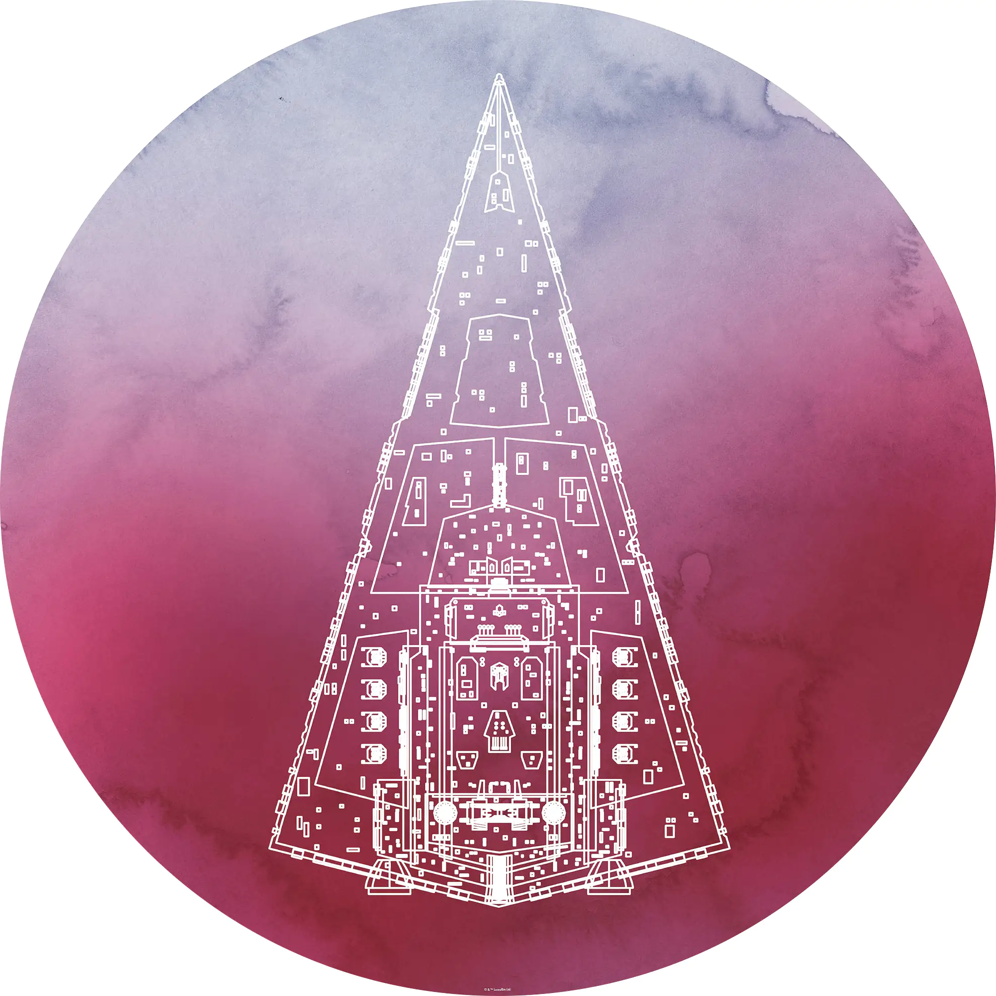 Komar Vlies Fototapete Dot SW Star Destroyer Ø 128 cm, selbstklebend