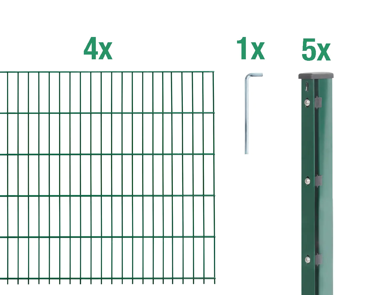 Alberts Doppelstabmatten-Grundset 10 m 250 x 123 cm 6/5/6 grün