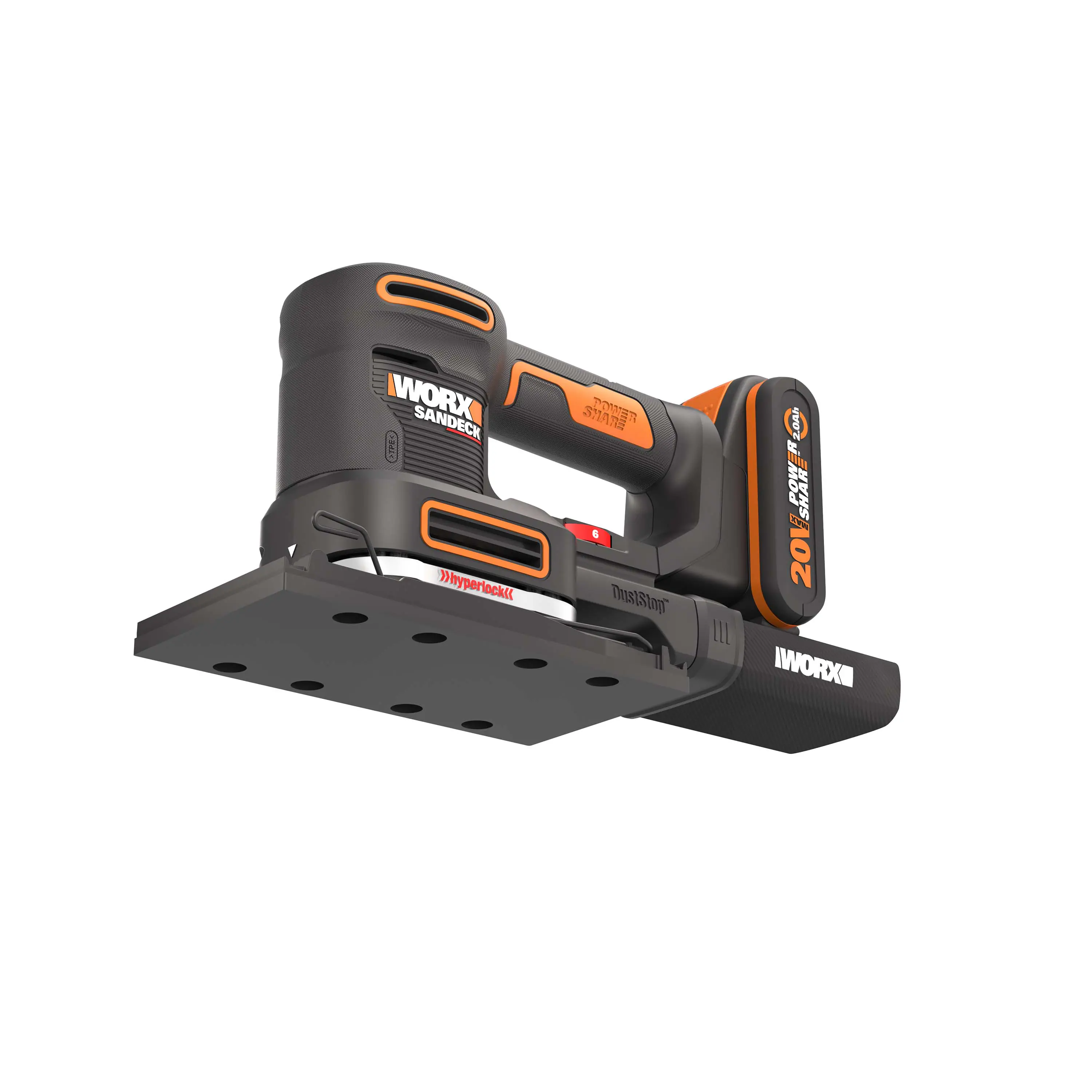 Worx Akku-Multischleifer WX820 20 V inkl. Akku 2 Ah & Ladegerät Worx Akku-Multischleifer WX820 20 V inkl. Akku 2 Ah & Ladegerät