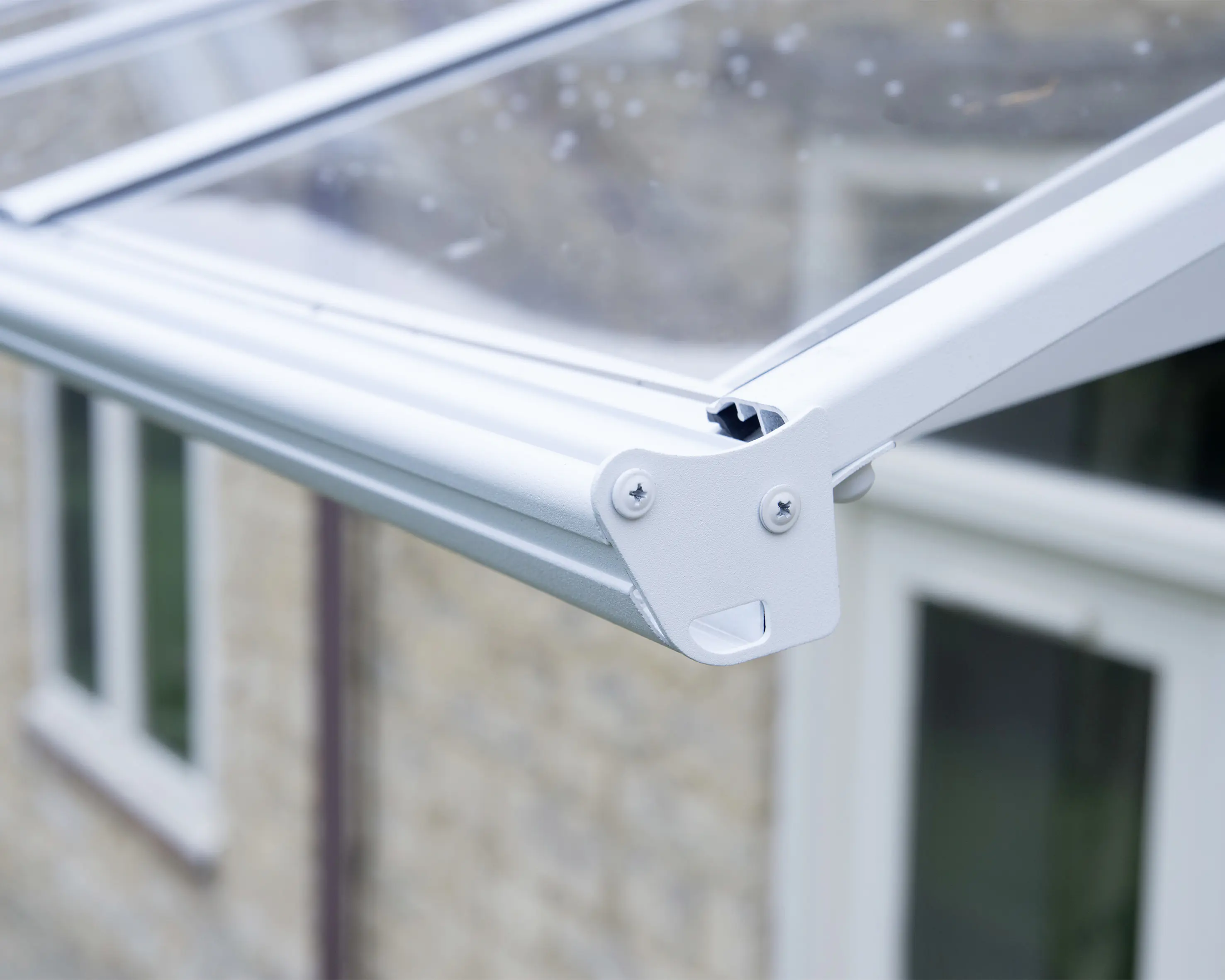 Canopia Vordach Bordeaux 8920 Weiß Alu 892 x 139 cm