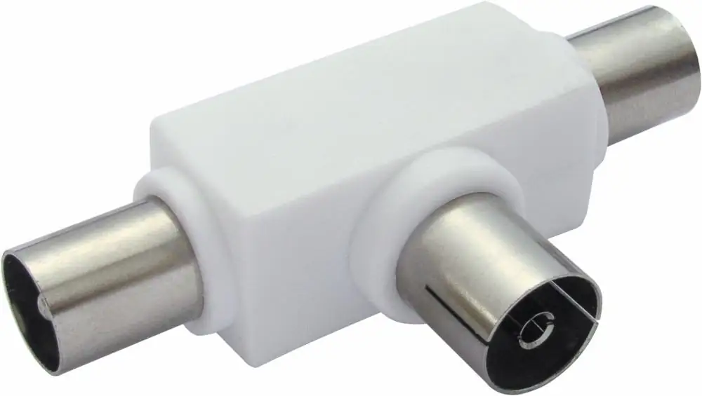 Schwaiger Anschlussverteiler ASV25 532 für TV Kunststoff weiß, 1x IEC Buchse auf 2x IEC Stecker