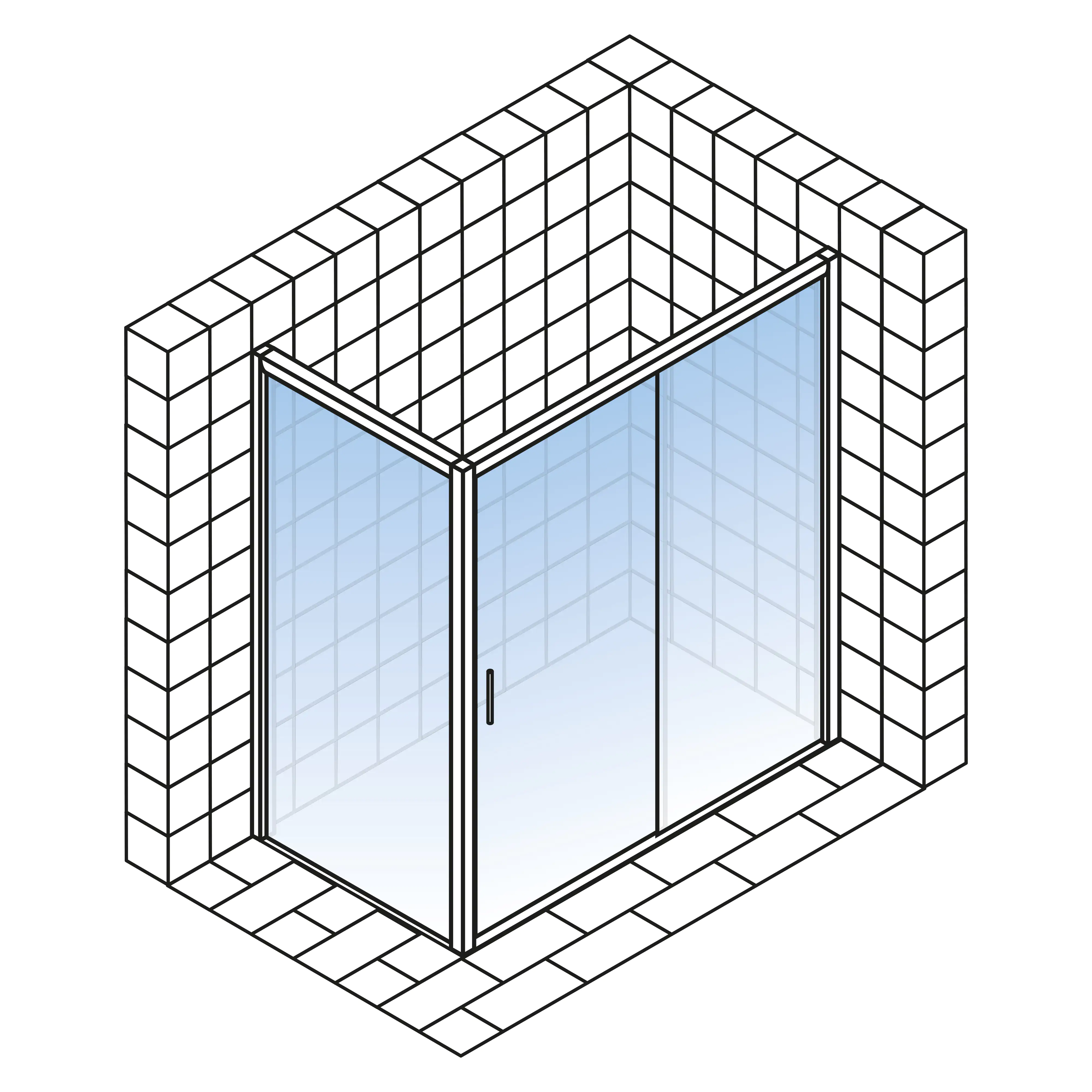 Schulte Seitenwand 90 x 90 x 200 cm Kristall/Trend