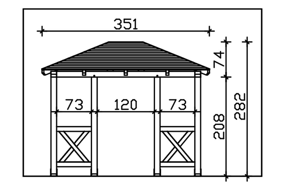 4018211017089_05 SKAN HOLZ Vordach Wismar Typ 7 351 x 187 cm, lasiert in Nussbaum