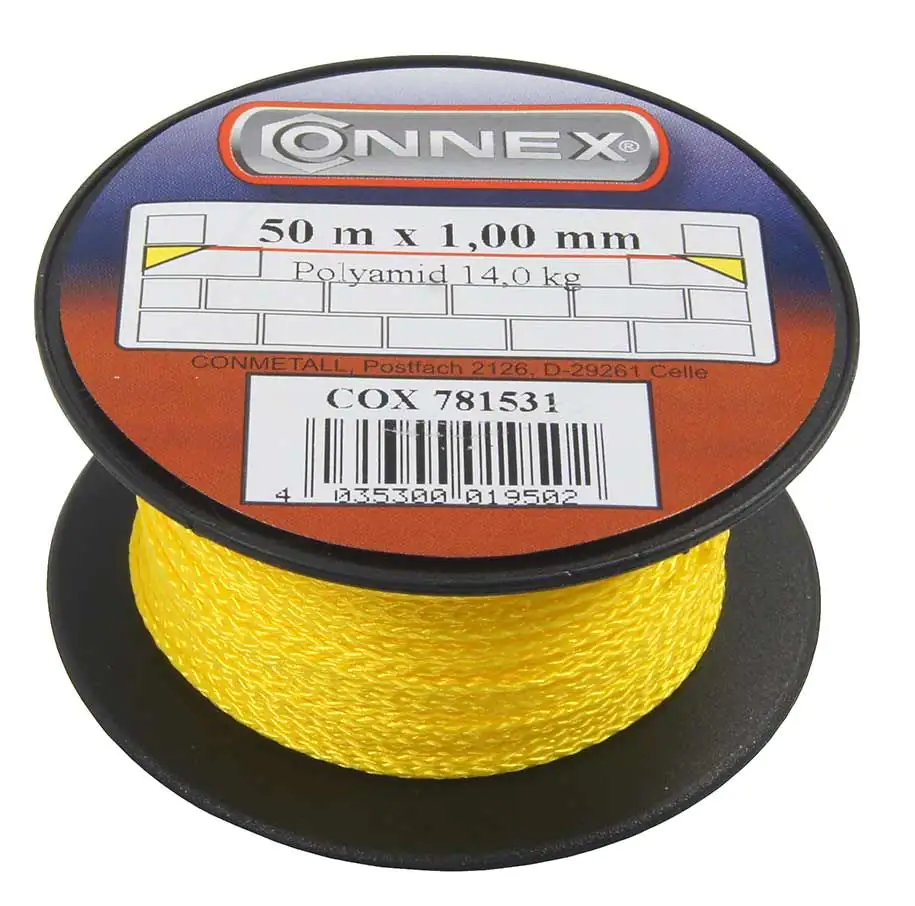 Maurerschnur 50 m Ø 1 mm neon-gelb