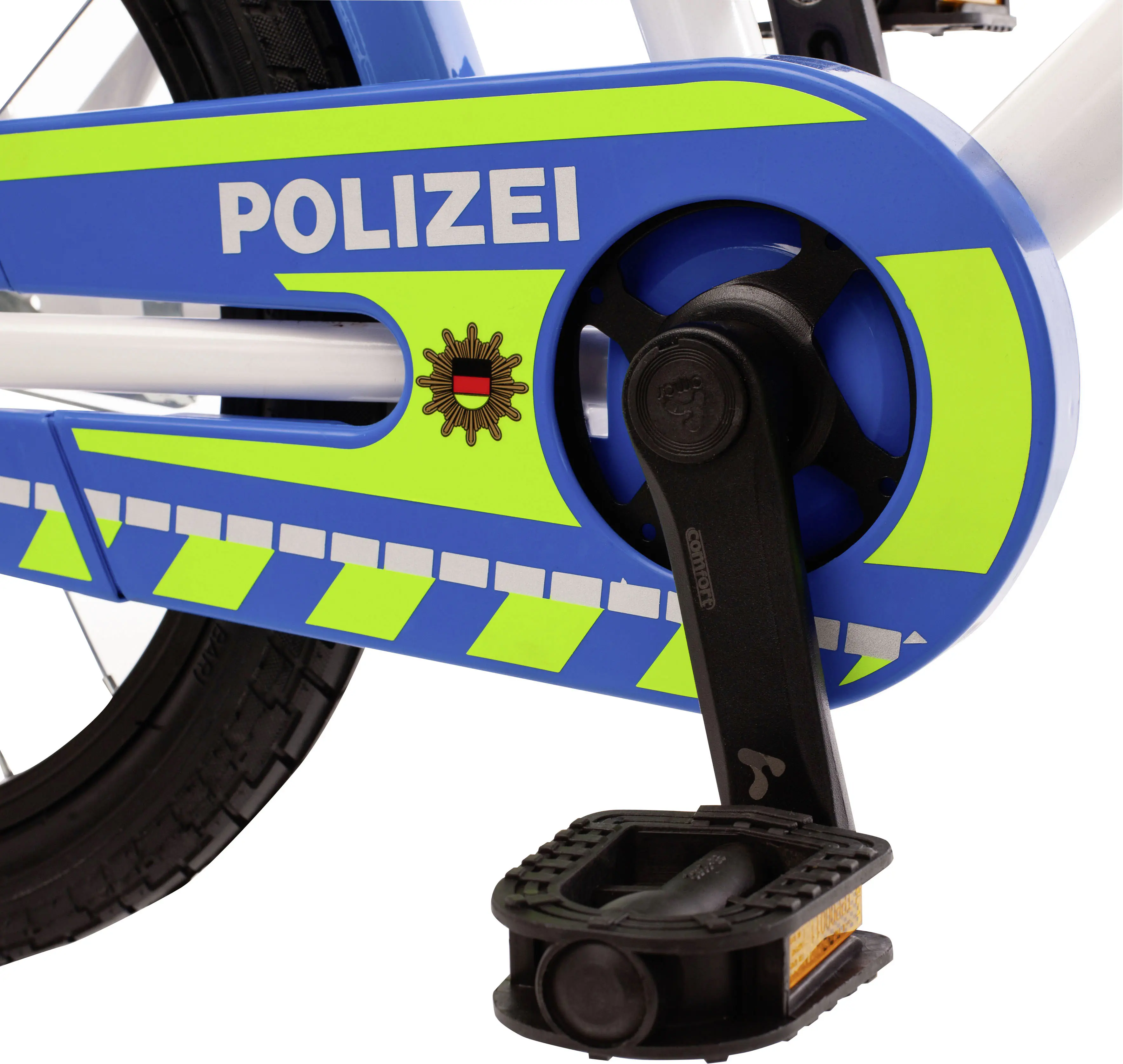 Bachtenkirch Kinderfahrrad Polizei 12 Zoll kristallweiß/blau/neon
