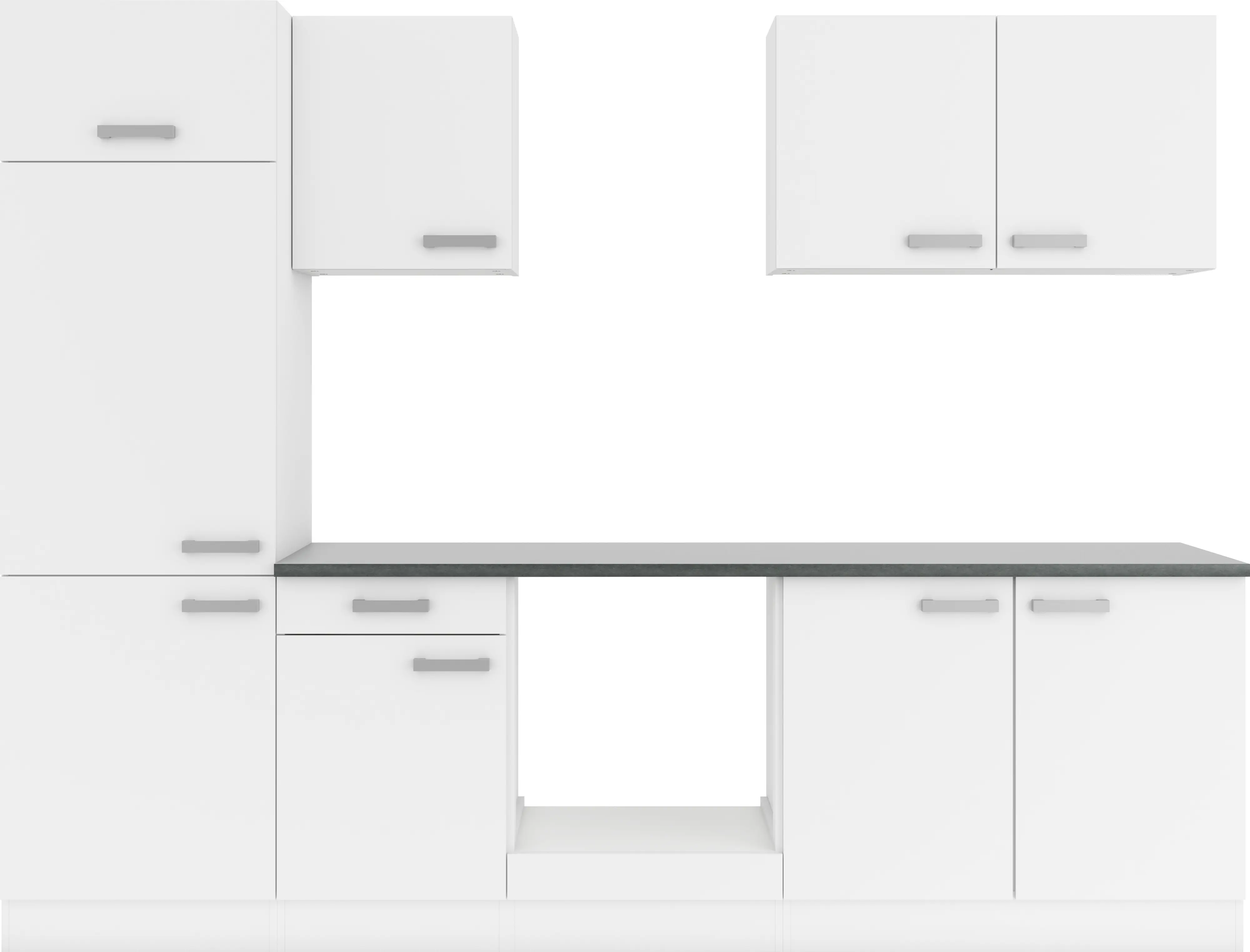 Optifit Küchenzeile Oslo 214 ohne Geräte weiß 270 cm 