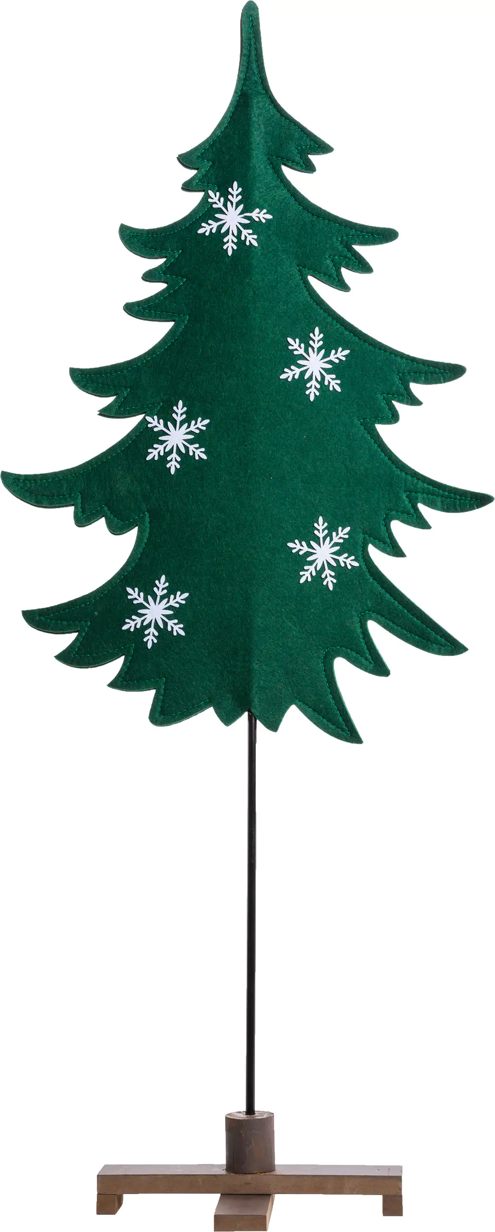 TrendLine Weihnachtsaufsteller Filz Tannenbaum 96 x 40 cm grün-weiß