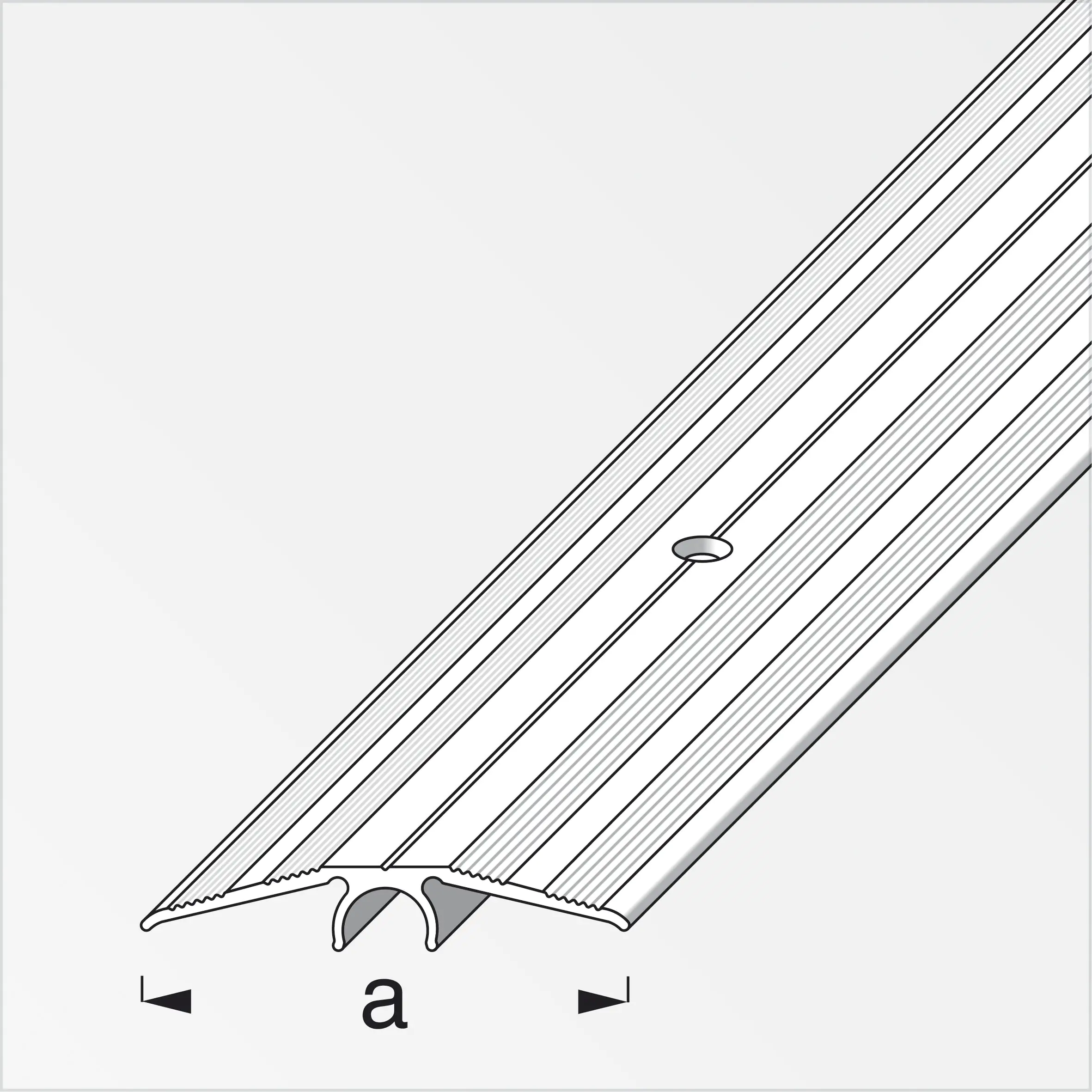 alfer Übergangs-Profil 1 m, 46 mm Aluminium eloxiert titan