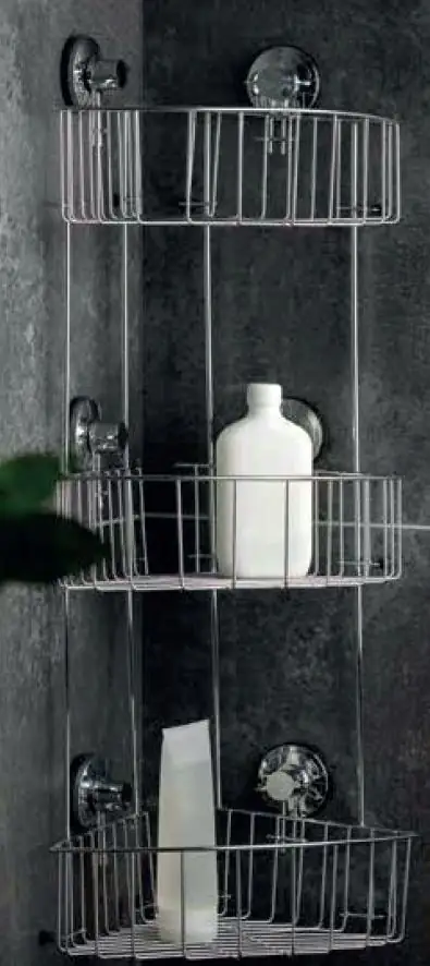 Primaster Eck-Duschkorb Octopus Edelstahl 3 Ablagen chrom ohne Bohren Primaster Eck-Duschkorb Octopus Edelstahl 3 Ablagen chrom ohne Bohren