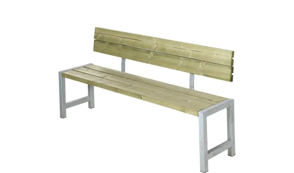 Plus Plankenbank 176 x 38 x 81 cm mit Rückenlehne Kiefer Fichte