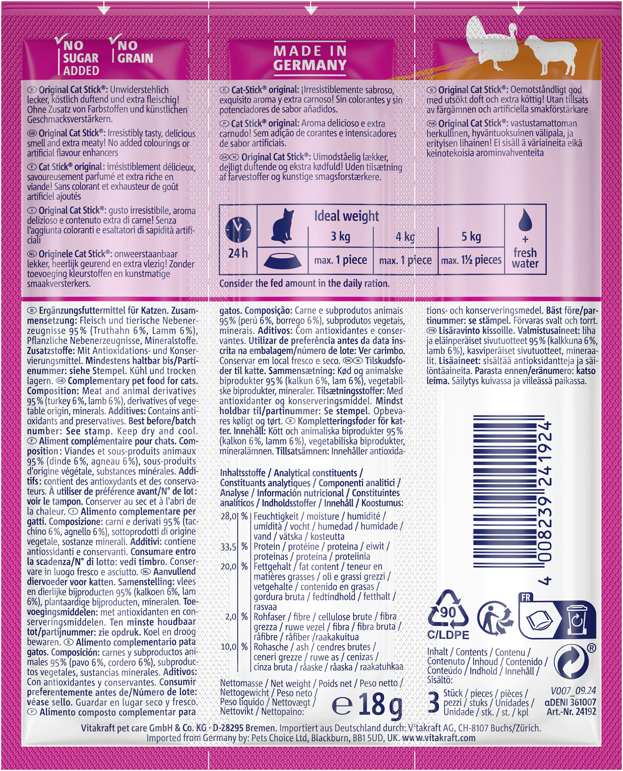 Vitakraft Katzensnack Truthahn & Lamm