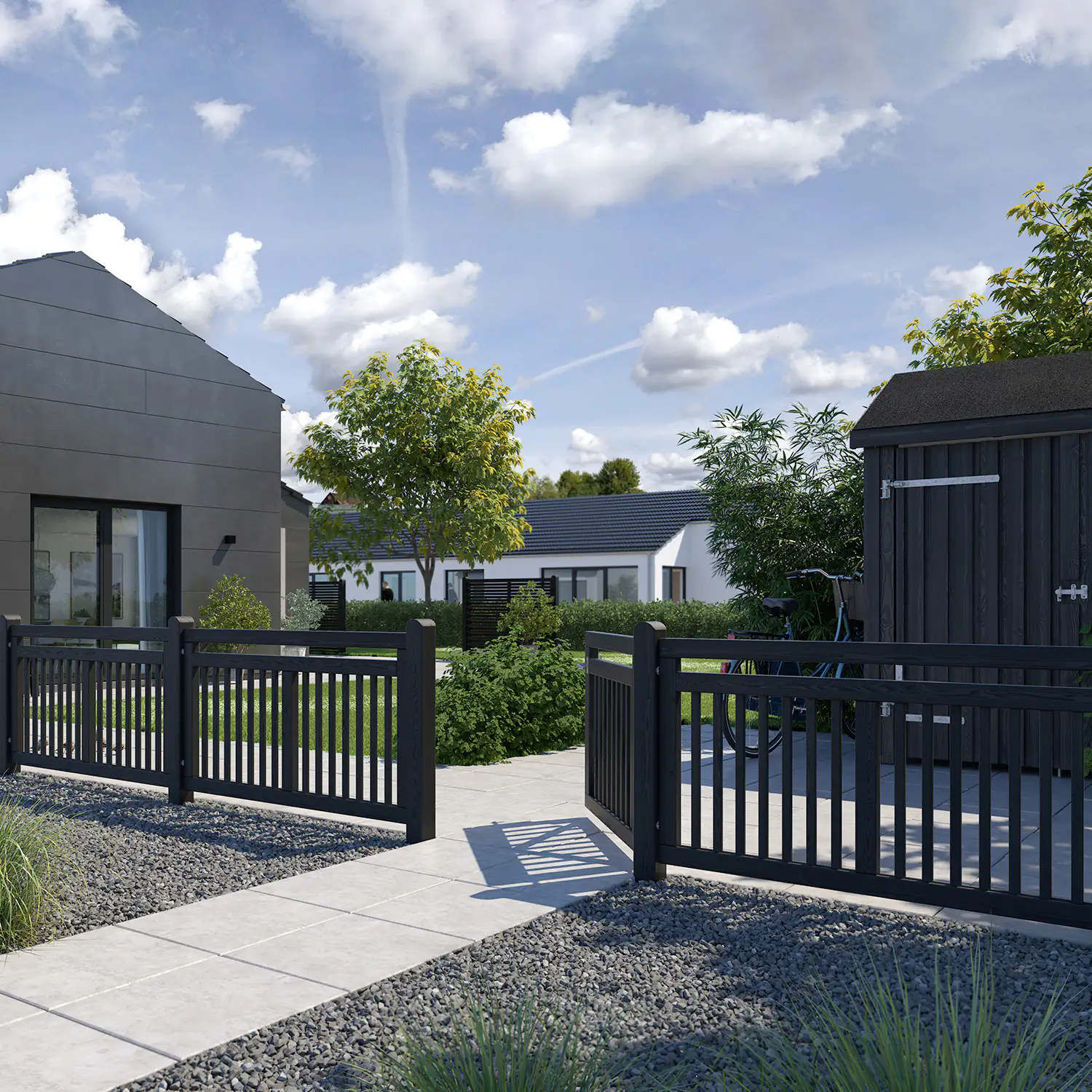 Plus Doppeltor Linea 300 x 80 cm RAL 9005 Schwarz