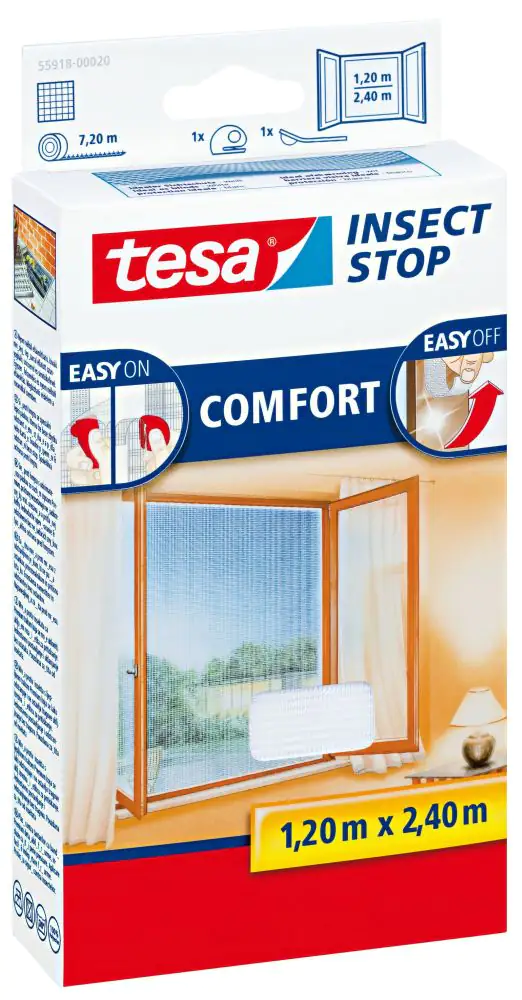 tesa Insektenschutz-Fenster COMFORT 120 x 240 cm weiß