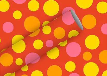 Braun & Company Geschenkpapier Bubbles rot 2 m x 70 cm