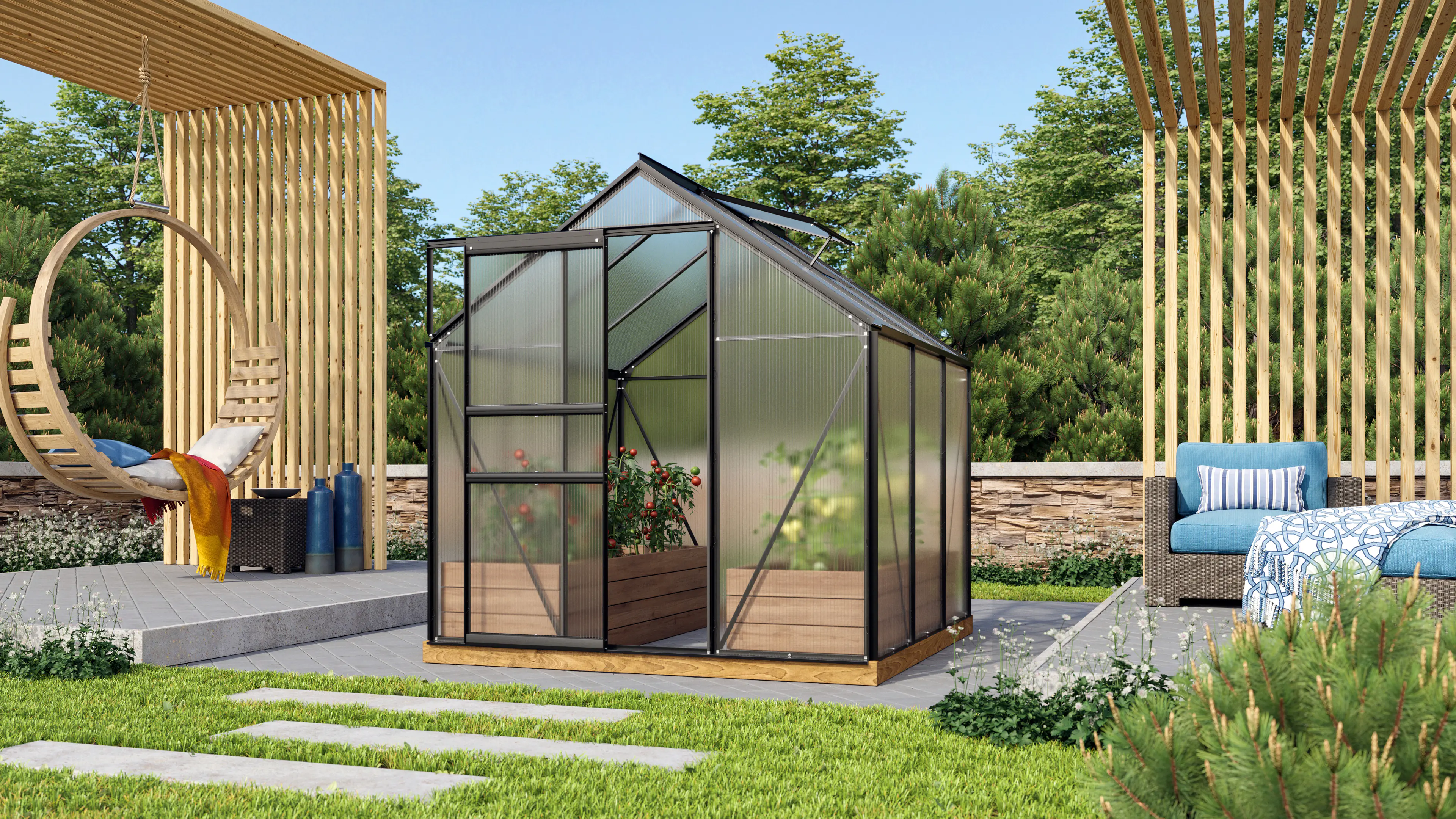 Vitavia Gewächshaus Venus 3800 192 x 192 cm 6 mm Hohlkammerplatten