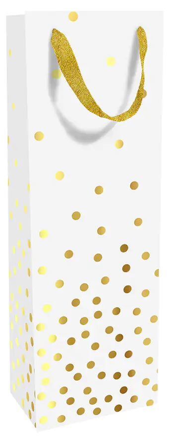 Braun & Company Geschenktragetasche Golden Dots weiß 12 x 37 x 8 cm