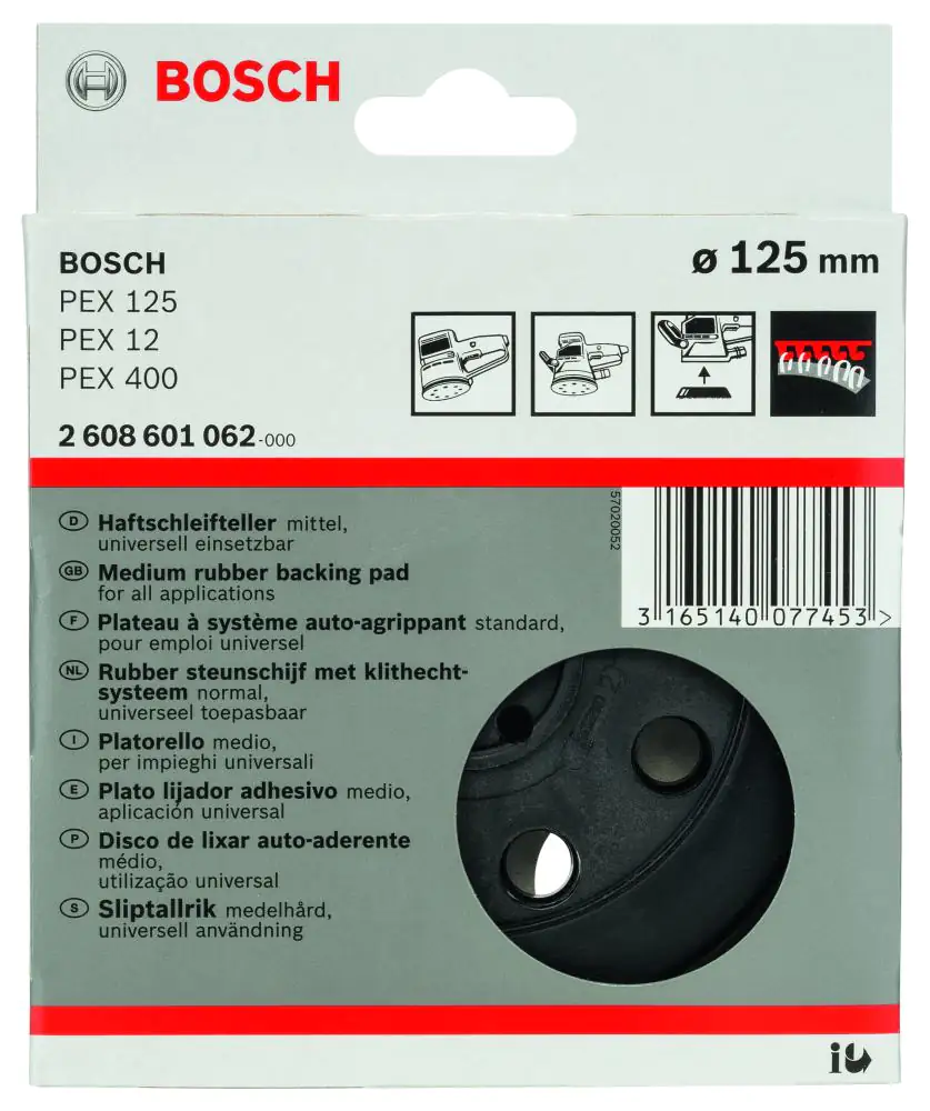 Bosch Schleifteller mittel für PEX 12 Ø 125 mm Bosch Schleifteller mittel für PEX 12 Ø 125 mm