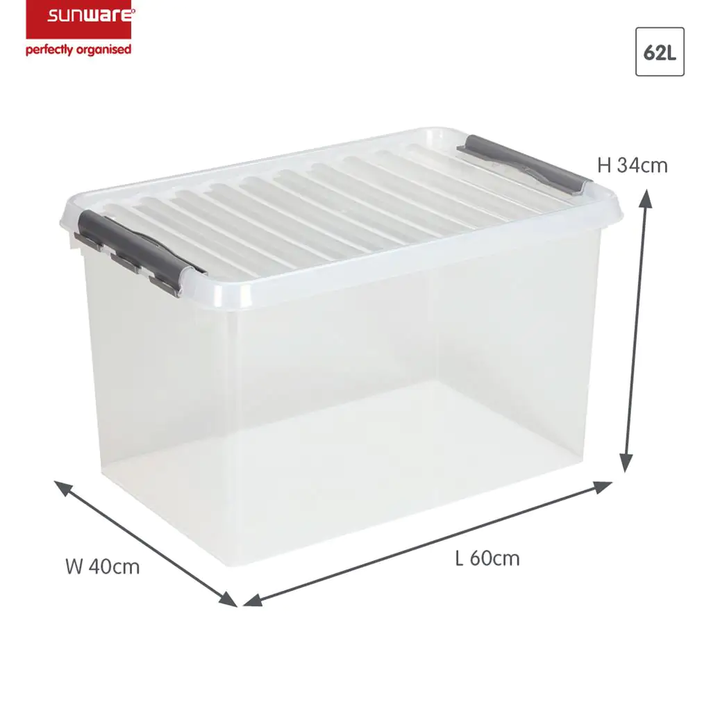 Sunware Aufbewahrungsbox Q-Line 62L transparent 60 x 40 x 34 cm Sunware Aufbewahrungsbox Q-Line 62L transparent 60 x 40 x 34 cm