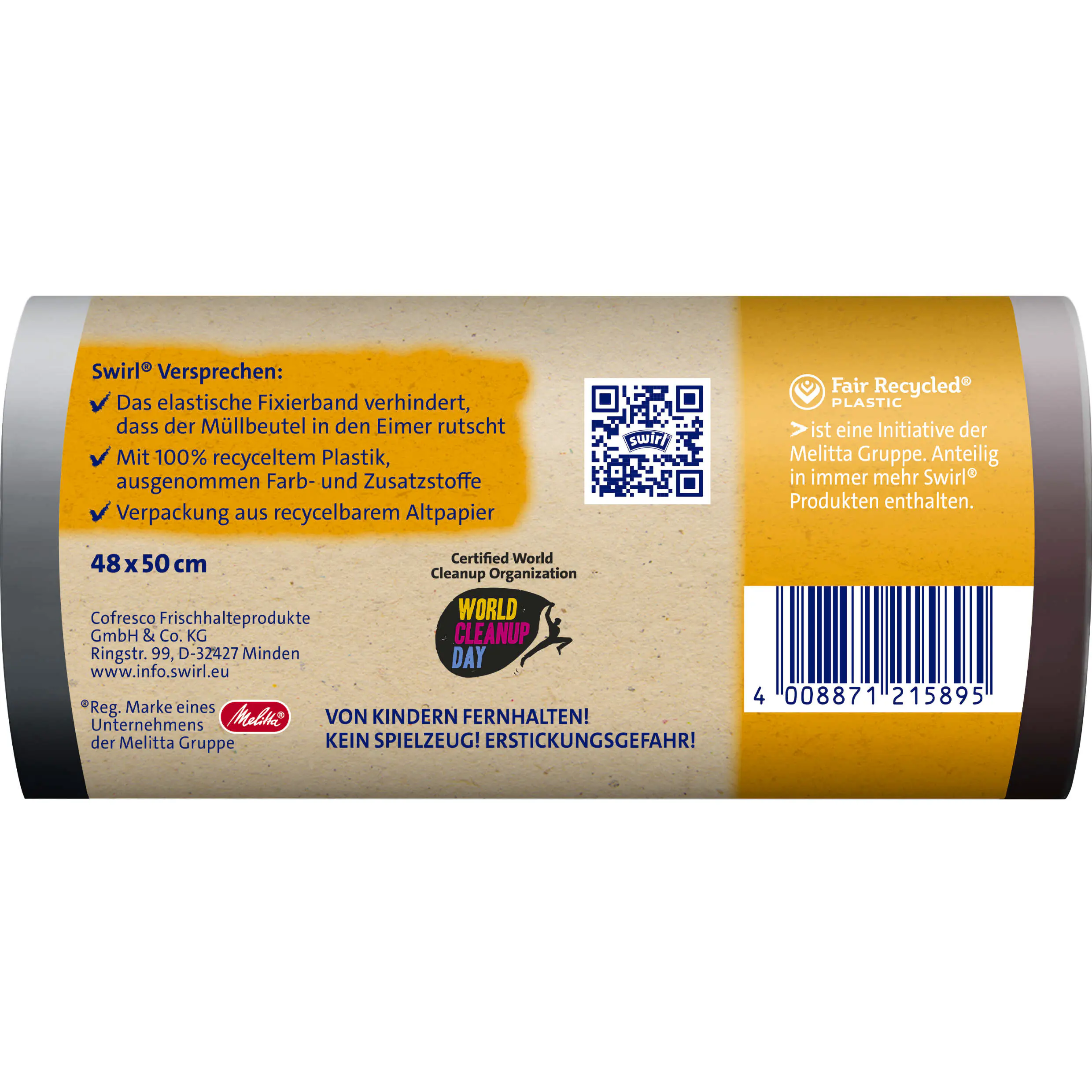 Swirl® Fixierband-Müllbeutel 20 L Reißfest & Dicht