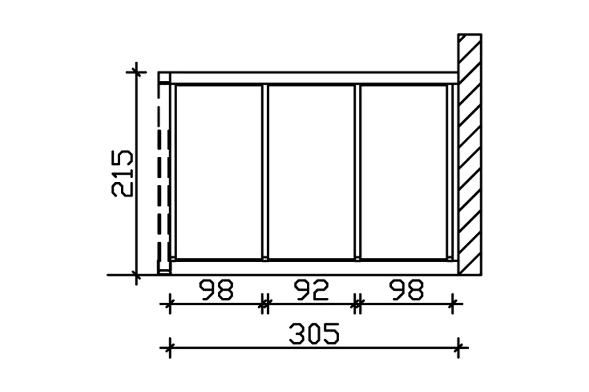 SKAN HOLZ Seitenwand m. Polycarbonatplatten 305 x 200 cm, Douglasie