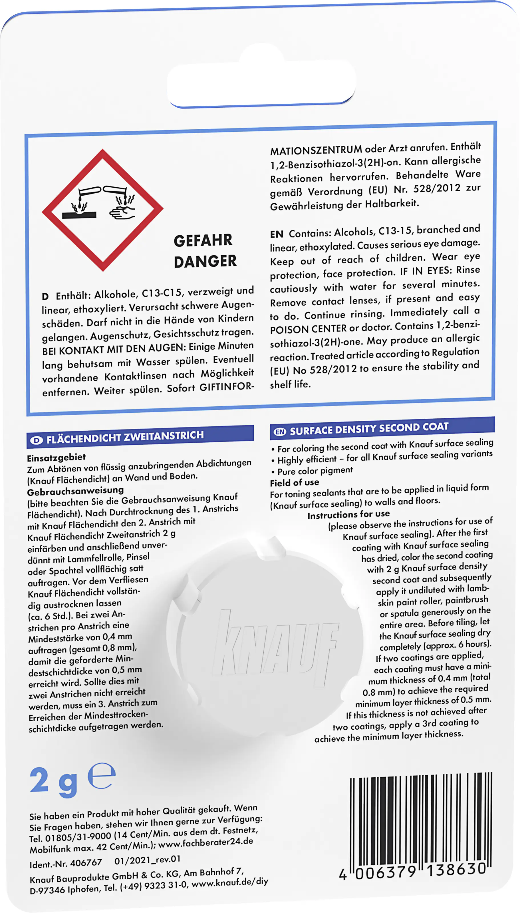 Knauf Flächendicht Zweitanstrich 2 g