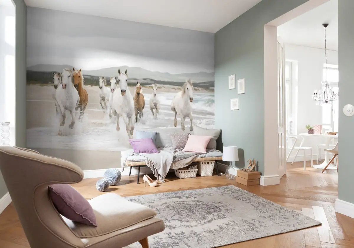 4036834089863_1 Komar Fototapete White Horses 368 x 254 cm